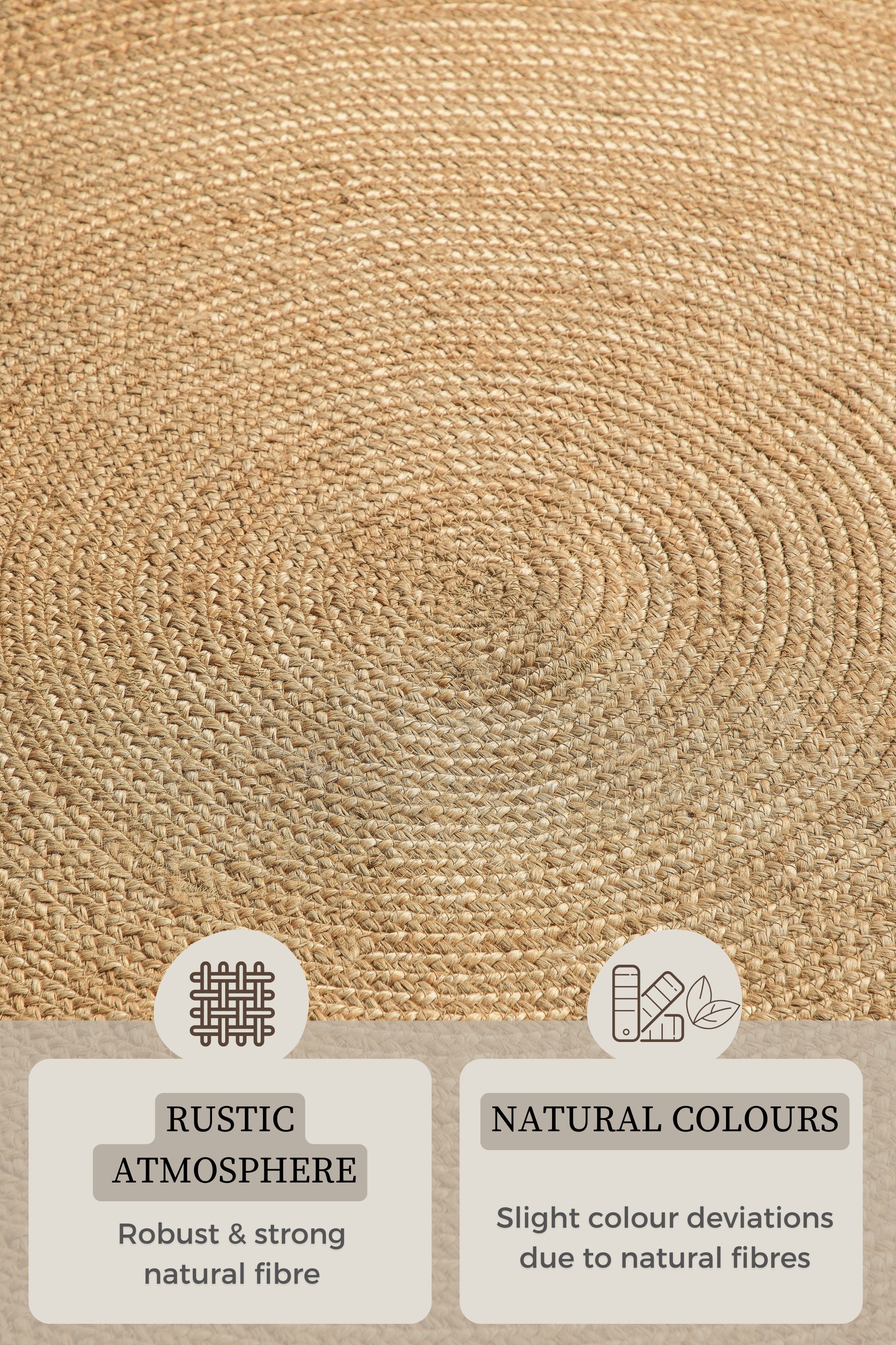 JUTE FLETTET TÆPPE, NATUR 106005