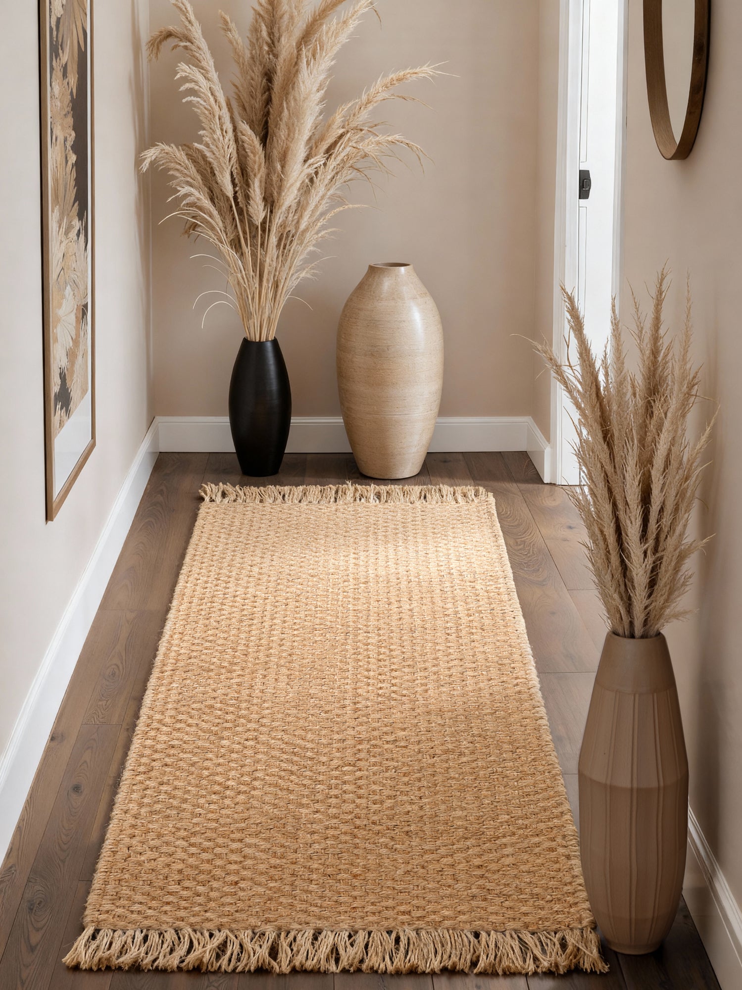 HANDLOOM JUTE TÆPPE FJORD, NATURLIG GYLDEN
