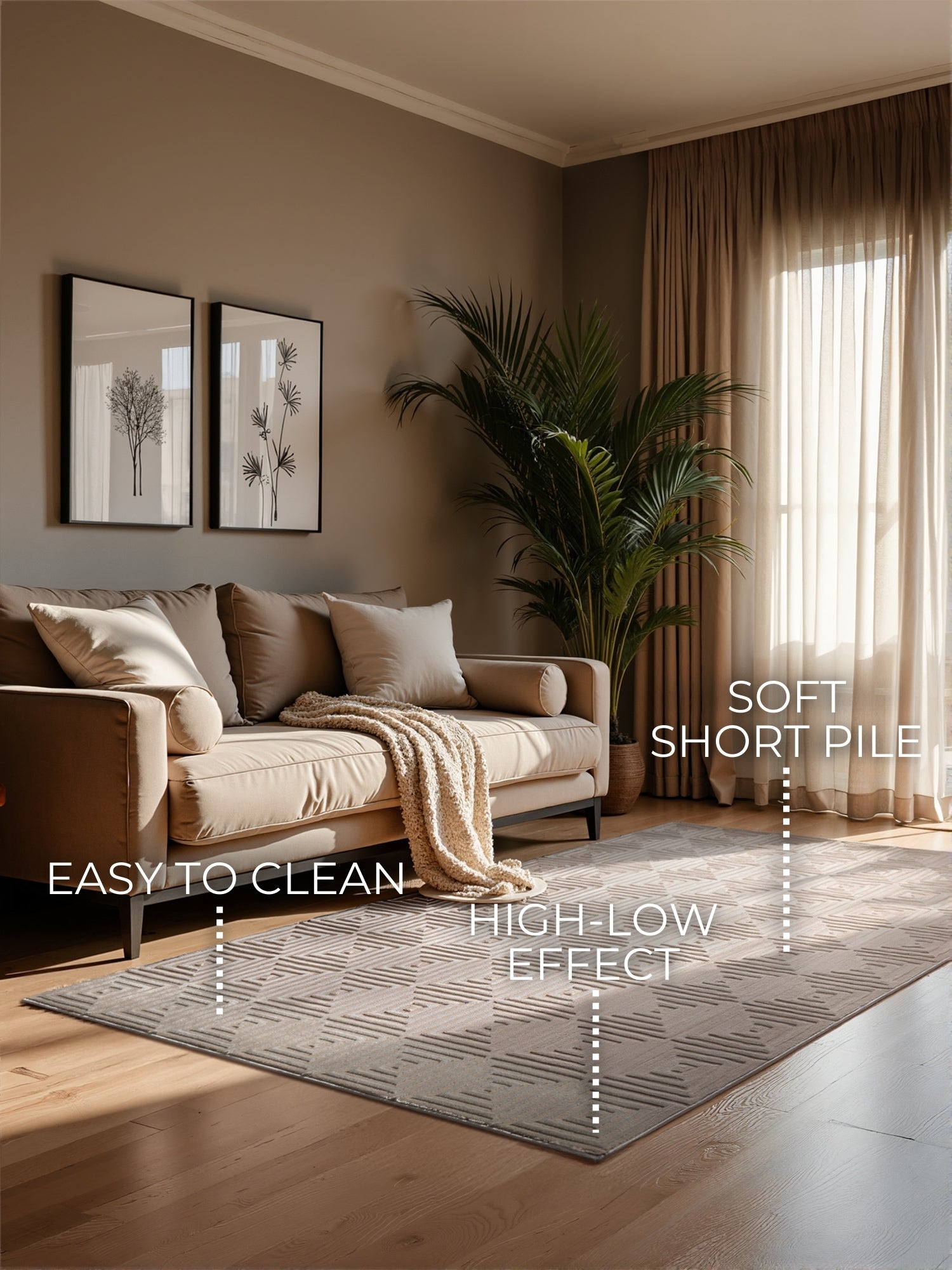 PEARLES MODERNE TÆPPE, CREME-BEIGE 106183