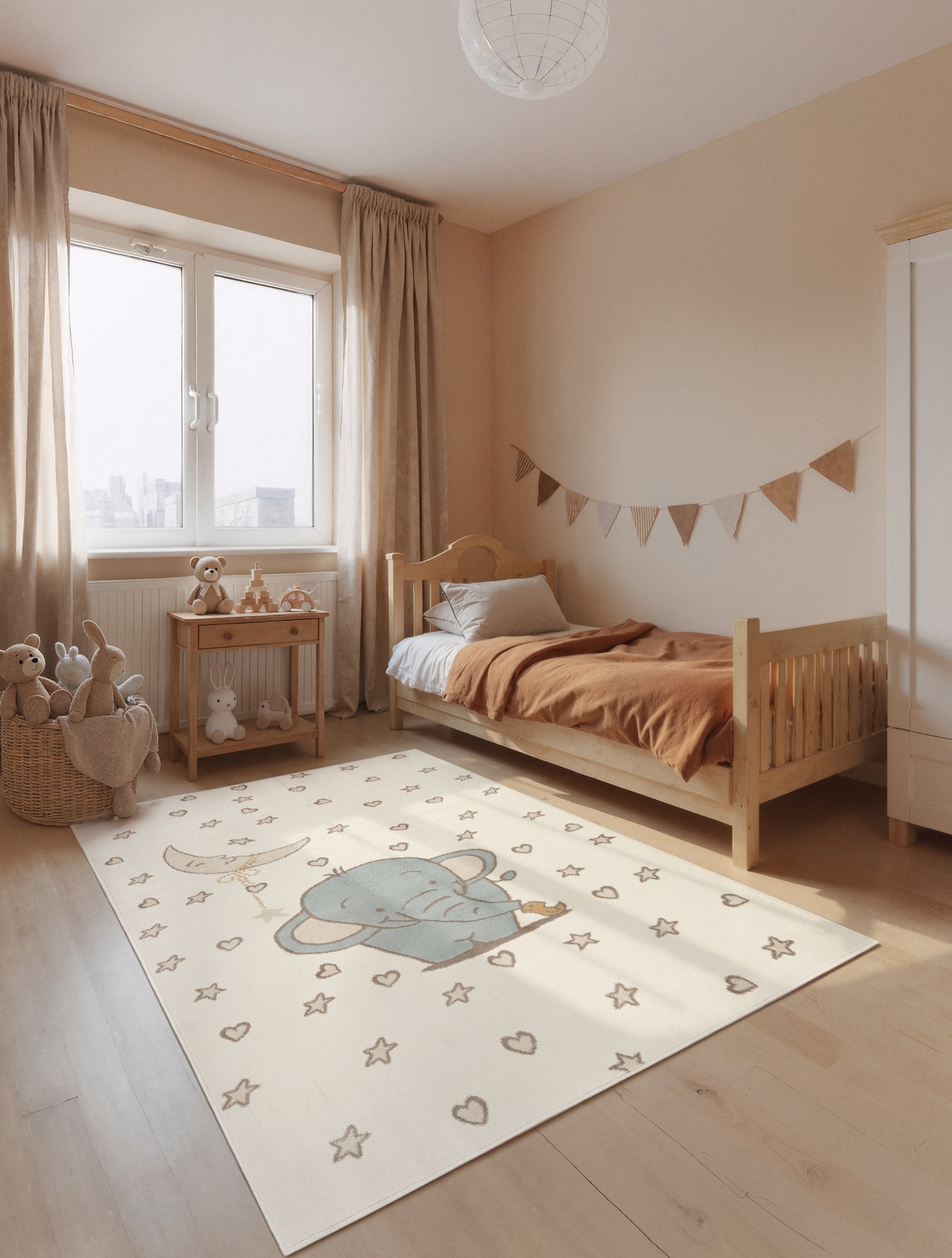 EVENTYR BØRNETÆPPE LITTLE ELLIE, CREME MULTI