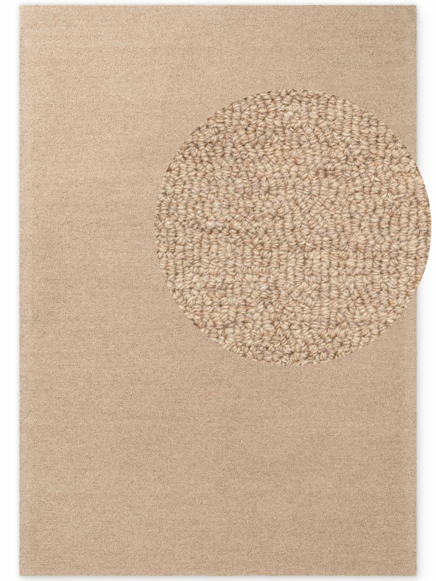 ELLE DECORATION PURISTIC FINE BOUCLE ULDTÆPPE, KNOTS NATURLIG BEIGE