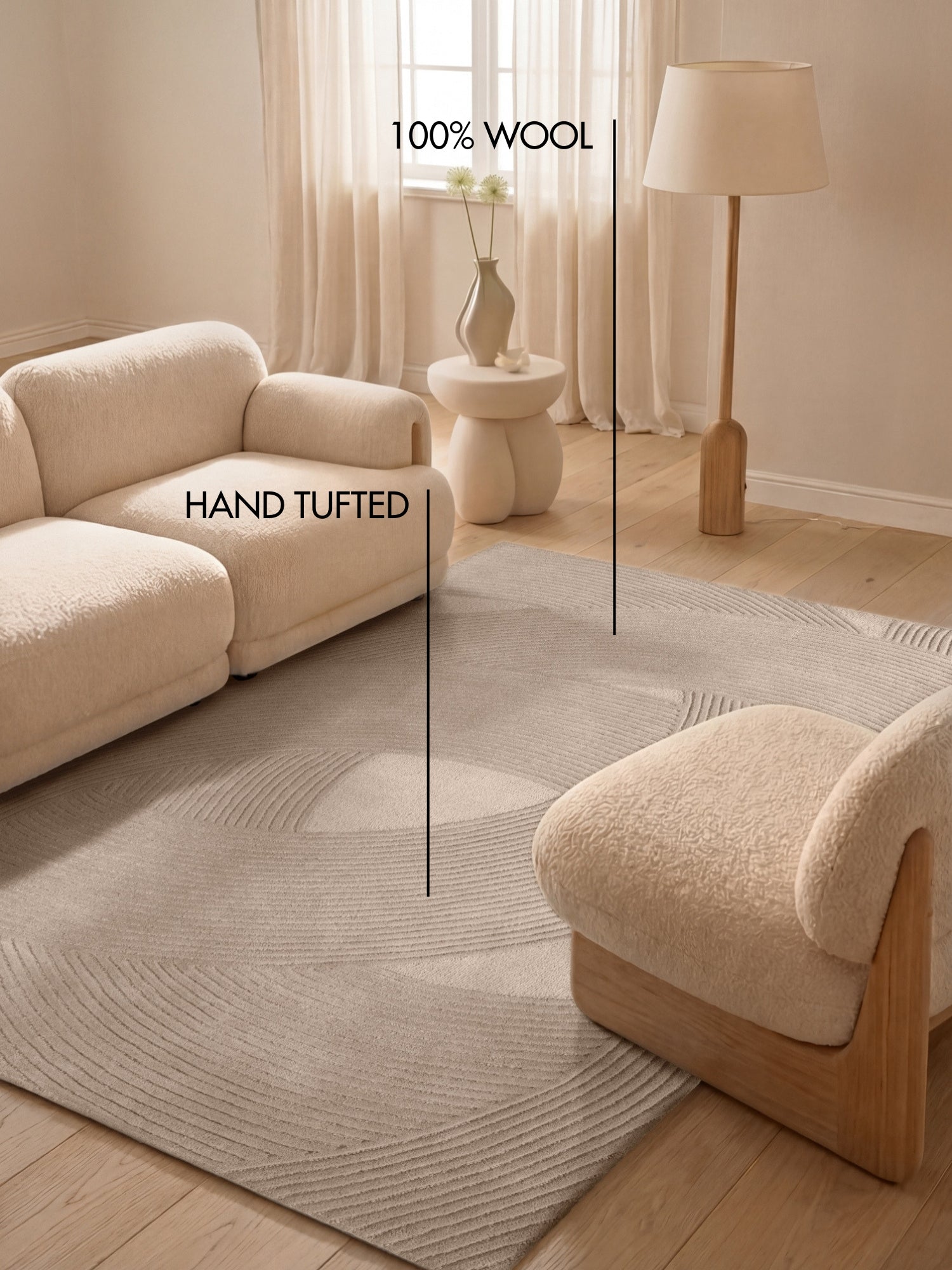 TED BAKER KENSINGTON ULD TÆPPE, VICTORIA BEIGE