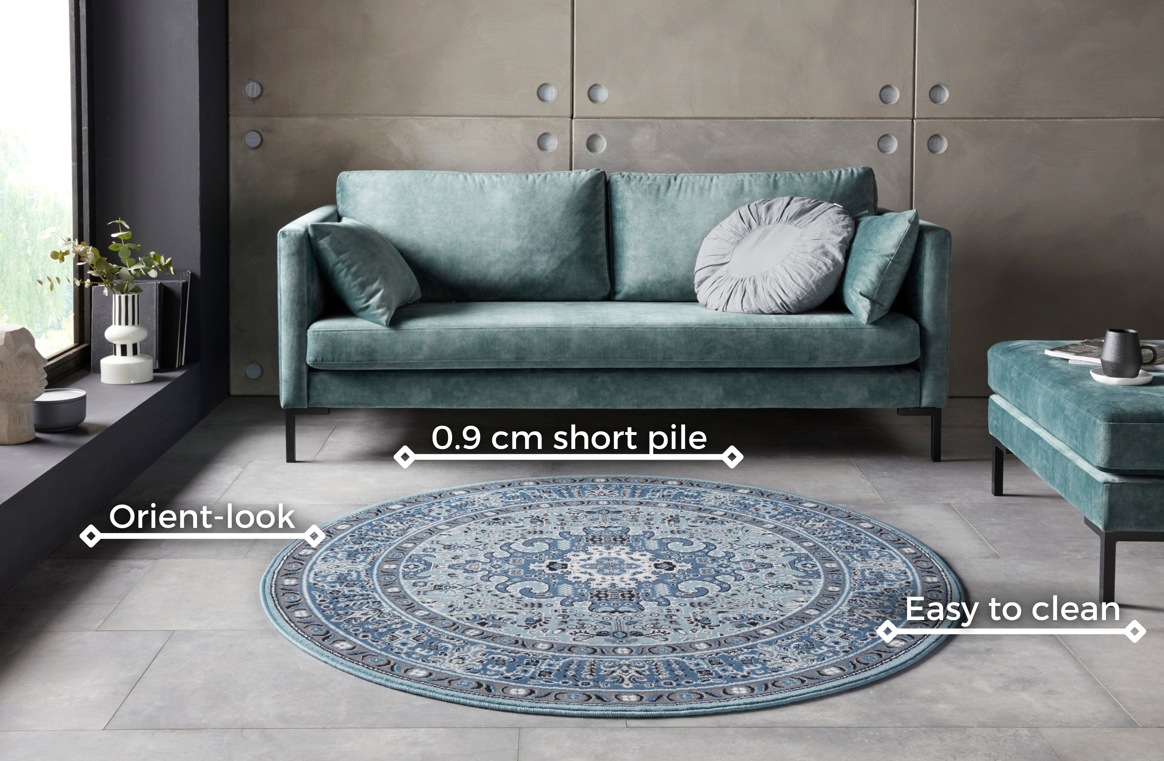 HANSE HOME MIRKAN TÆPPE, SKY-BLÅ 104438