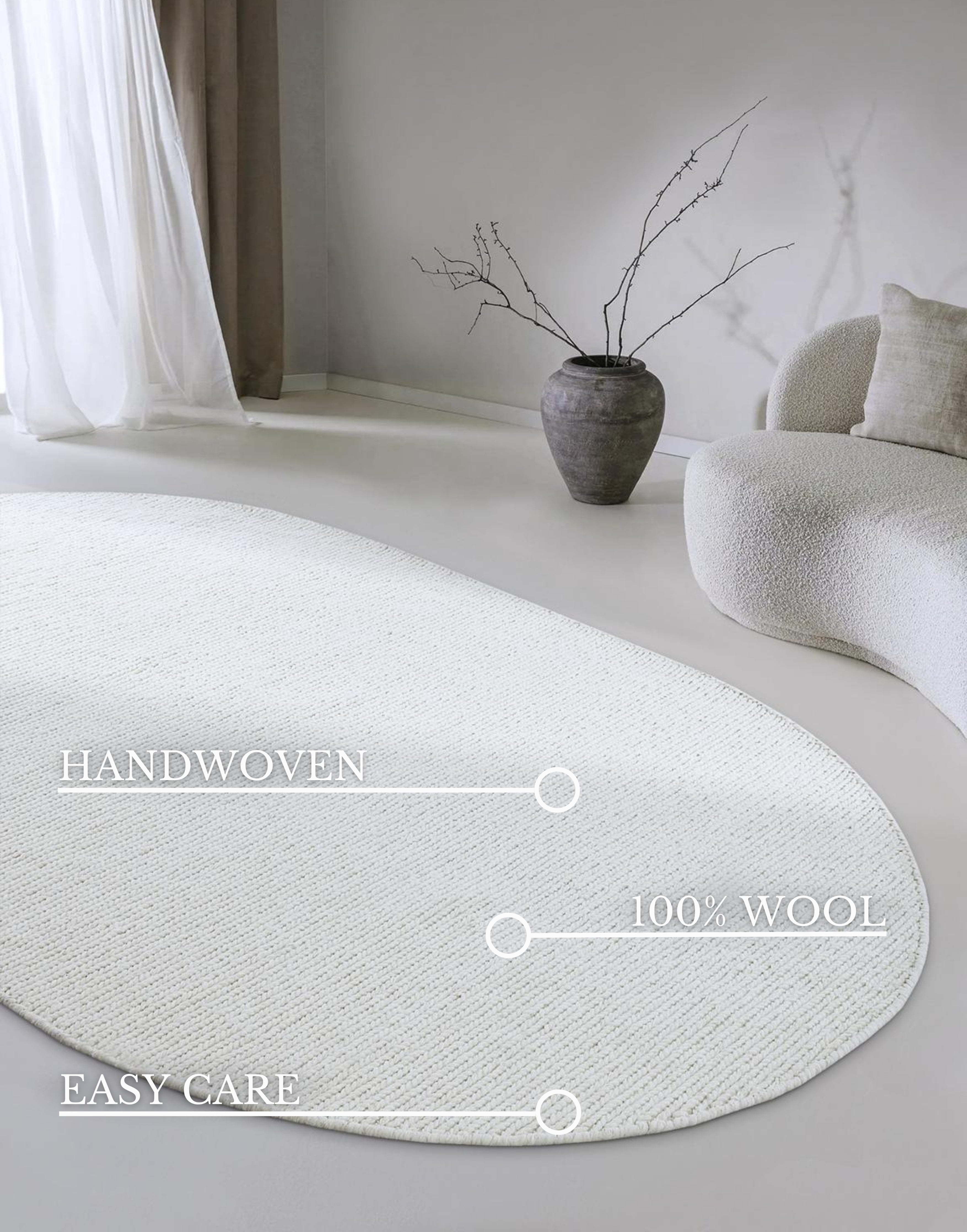 VILLEROY & BOCH 106048 ULD TÆPPE  FRANCOIS NATURLIG HVID