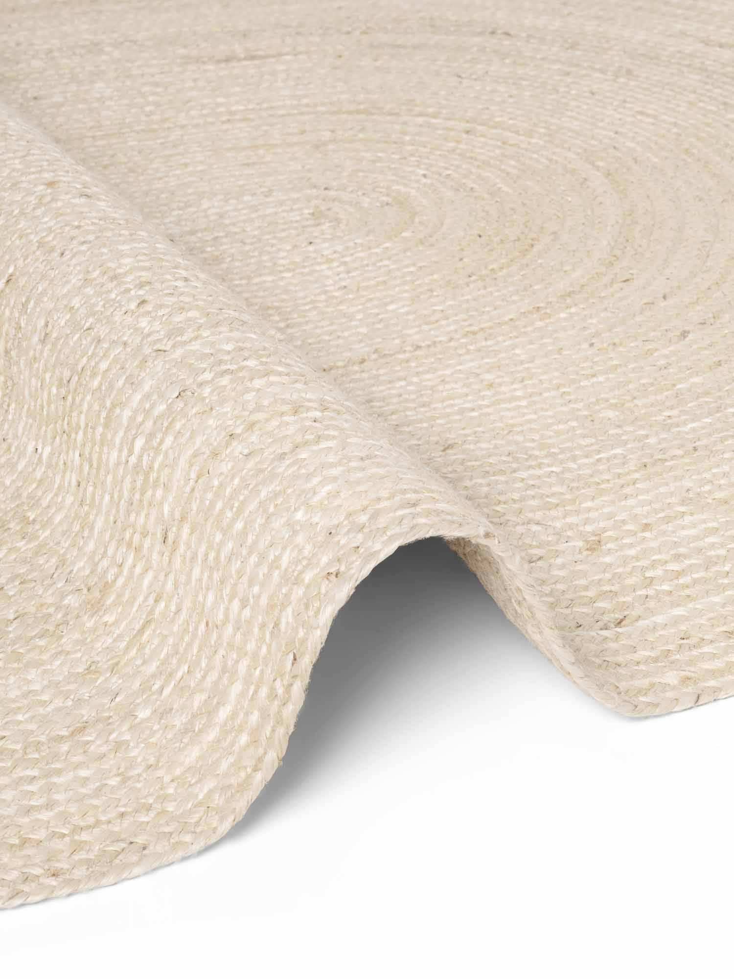 JUTE FLETTET TÆPPE RANGPUR OVAL, NATURLIG-ELFENBEN