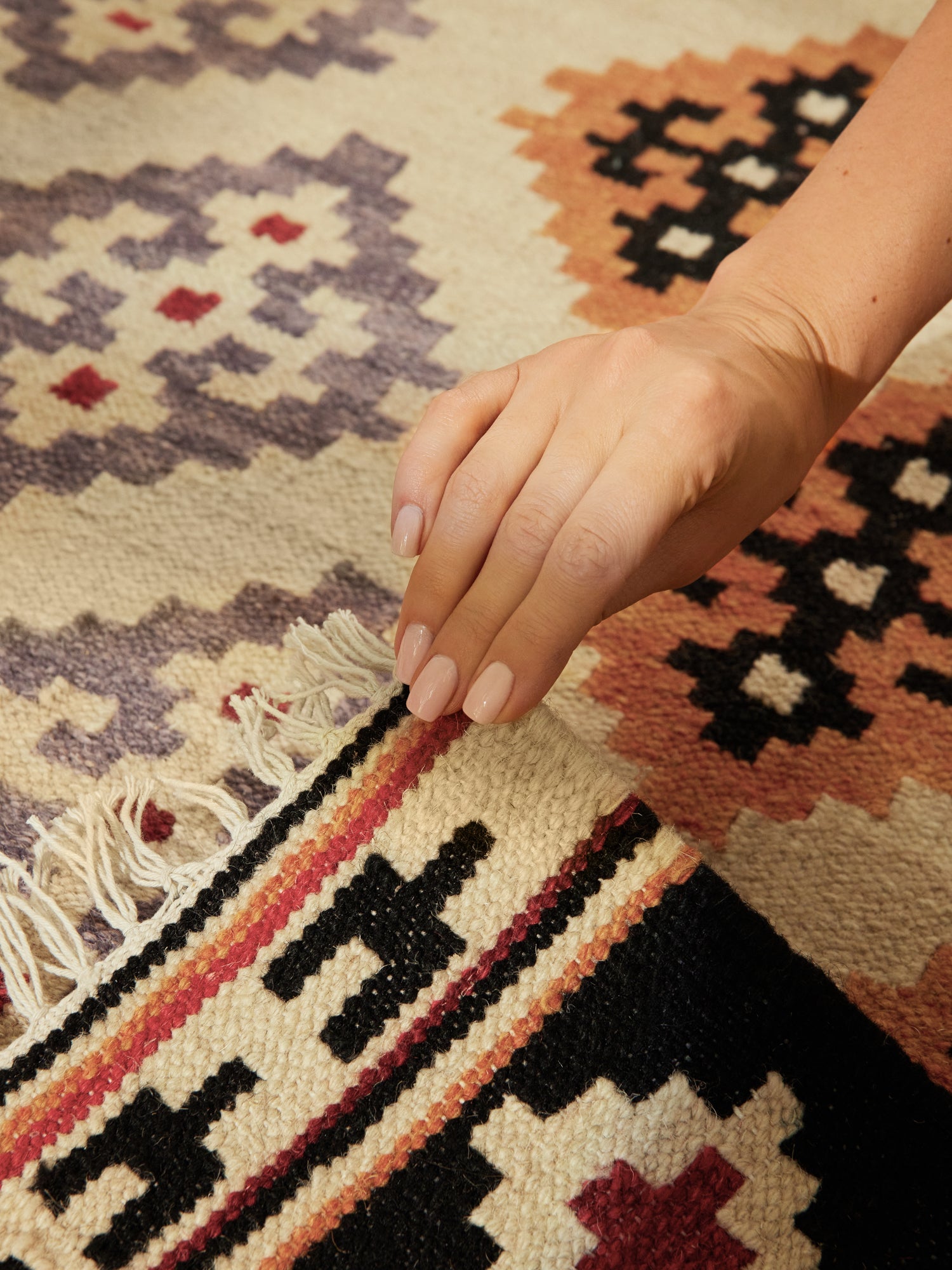 HANSE HOME KAMAL - AFGHANSK KELIM TÆPPE, 106240 CREME-MULTI