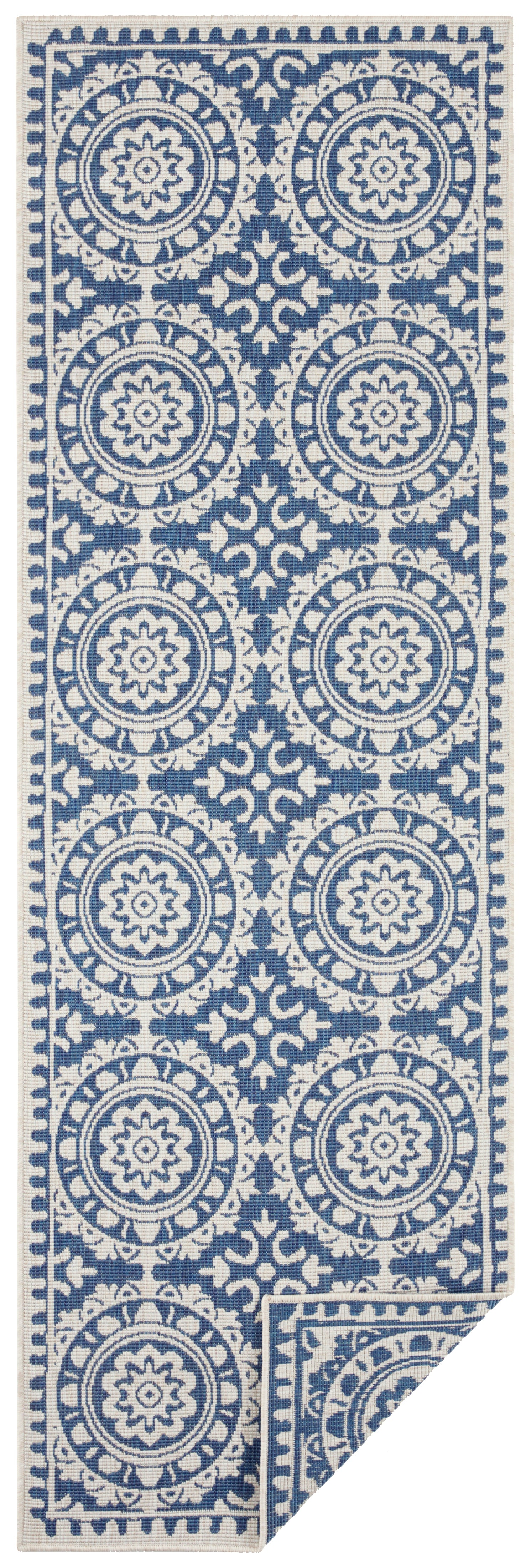 TWIN SUPREME TÆPPELØBER, BLÅ-CREME 104130