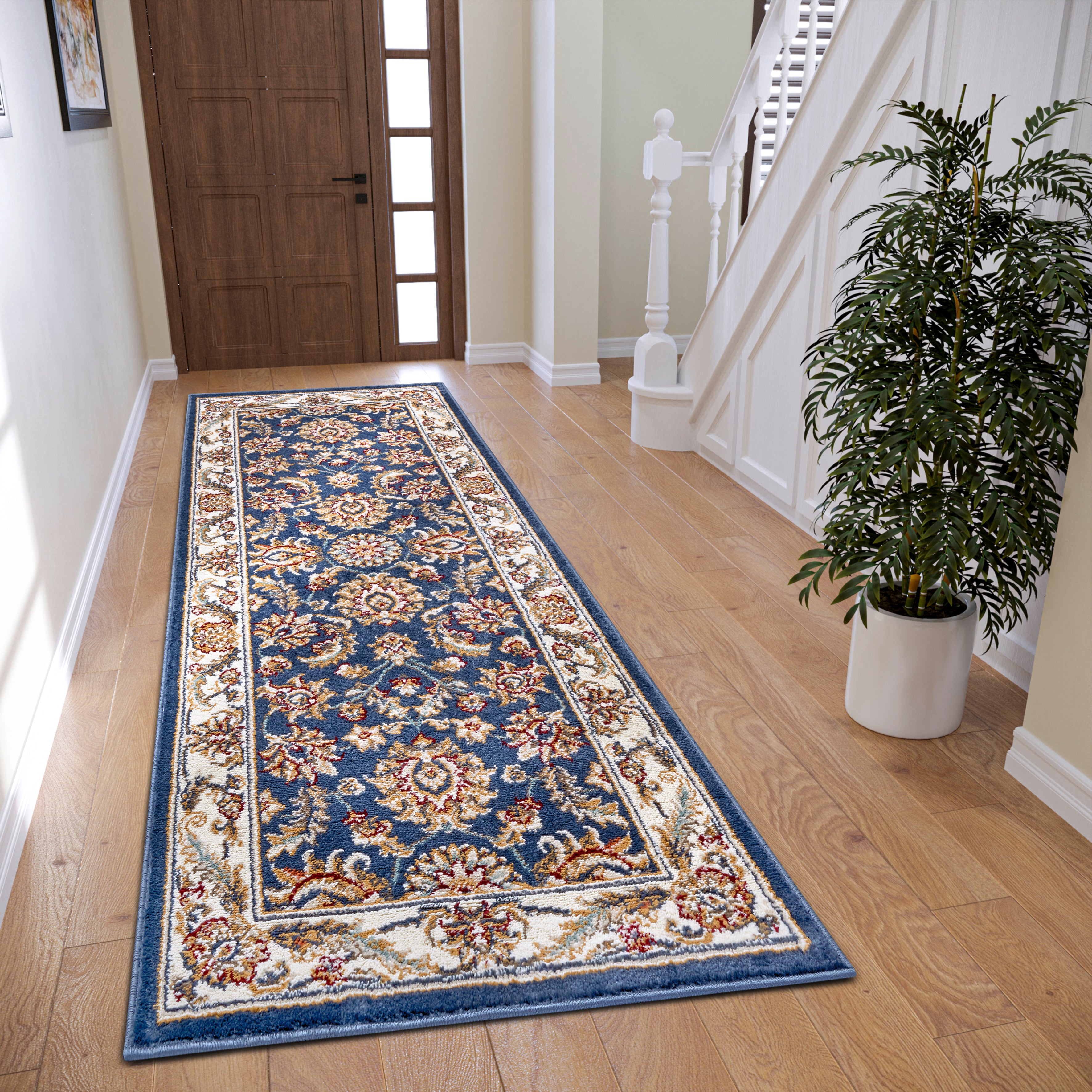 LUXOR TÆPPE BLÅ-CREME 105640