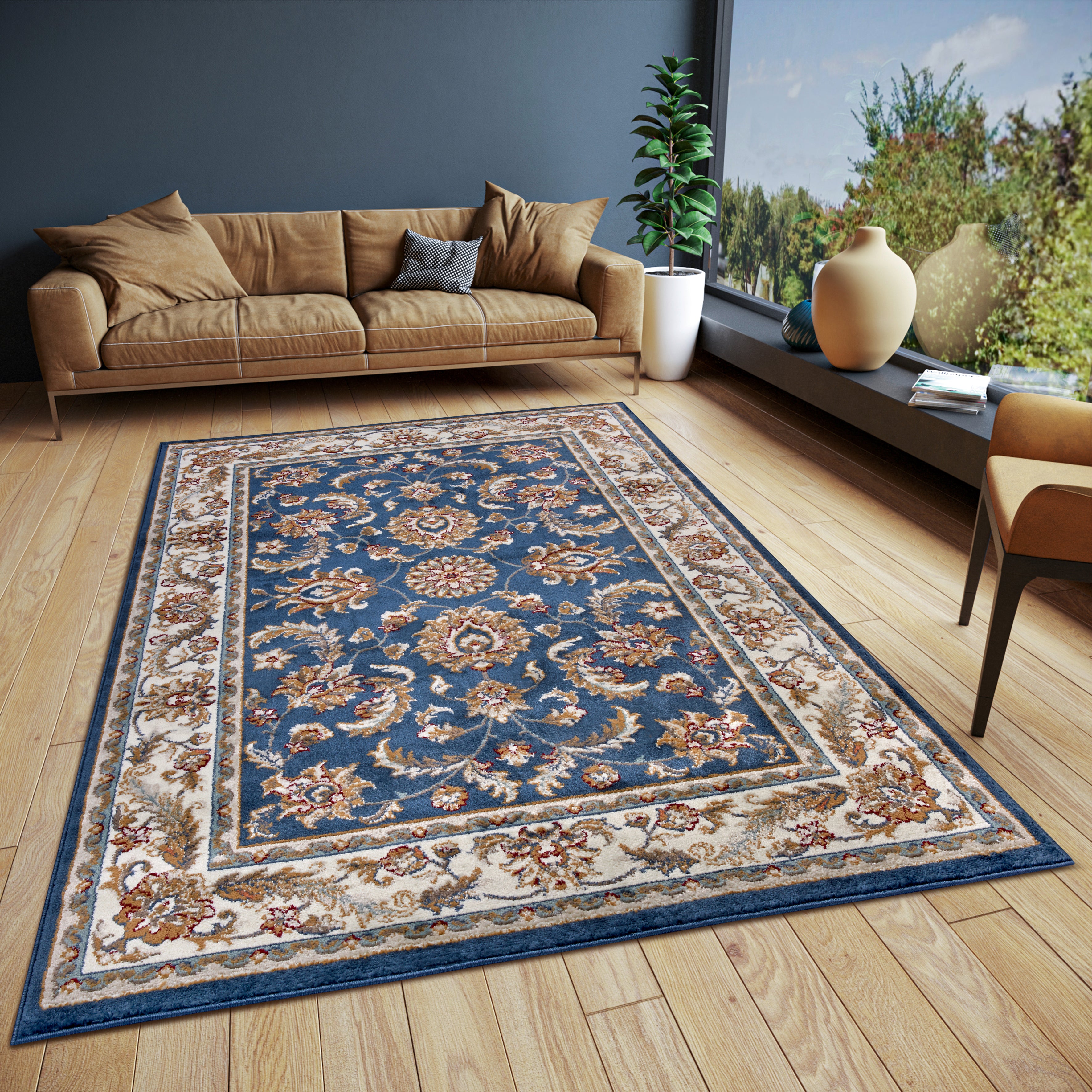 LUXOR TÆPPE BLÅ-CREME 105640