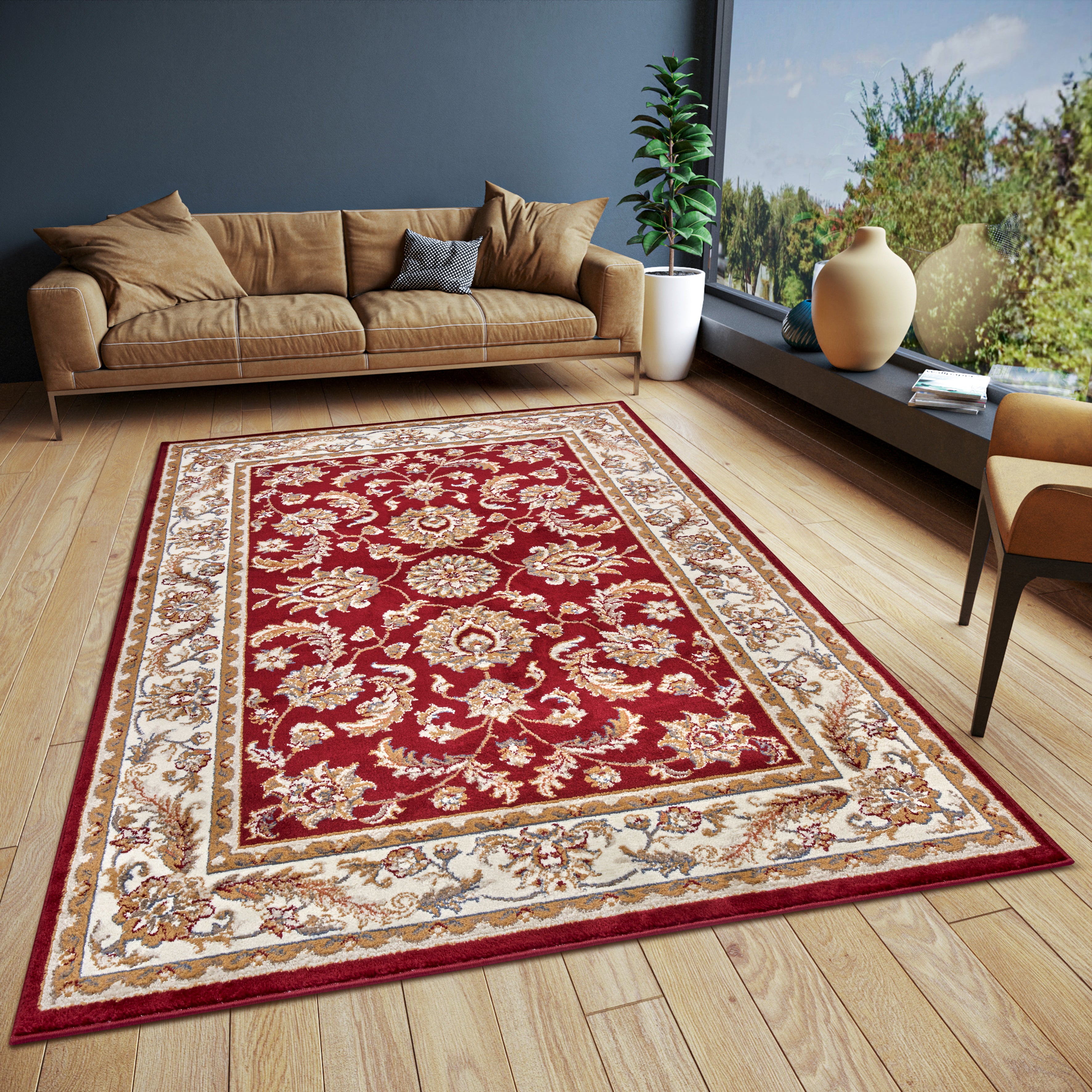 LUXOR TÆPPE RØD-CREME 105642