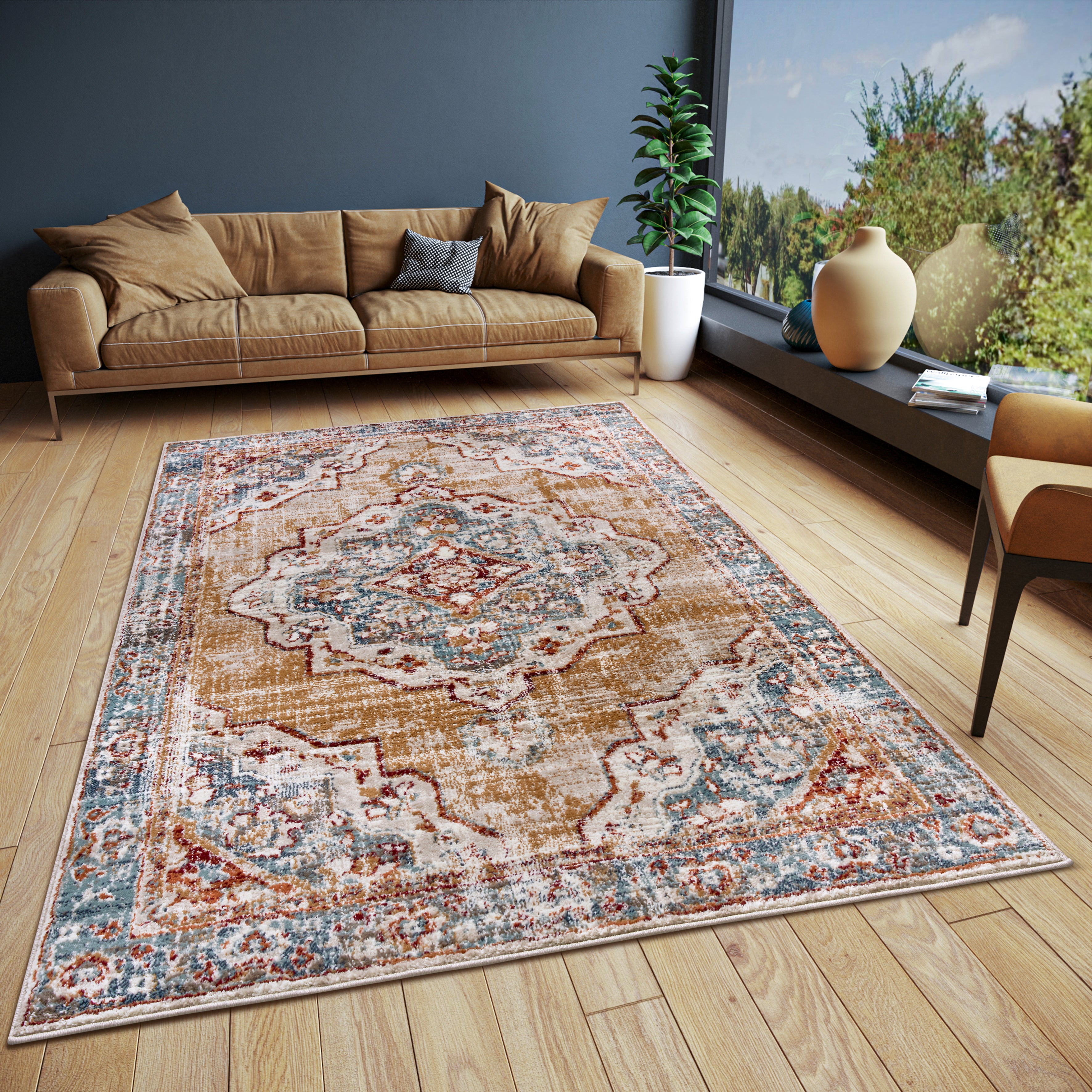 LUXOR TÆPPE BEIGE-BLÅ 105645