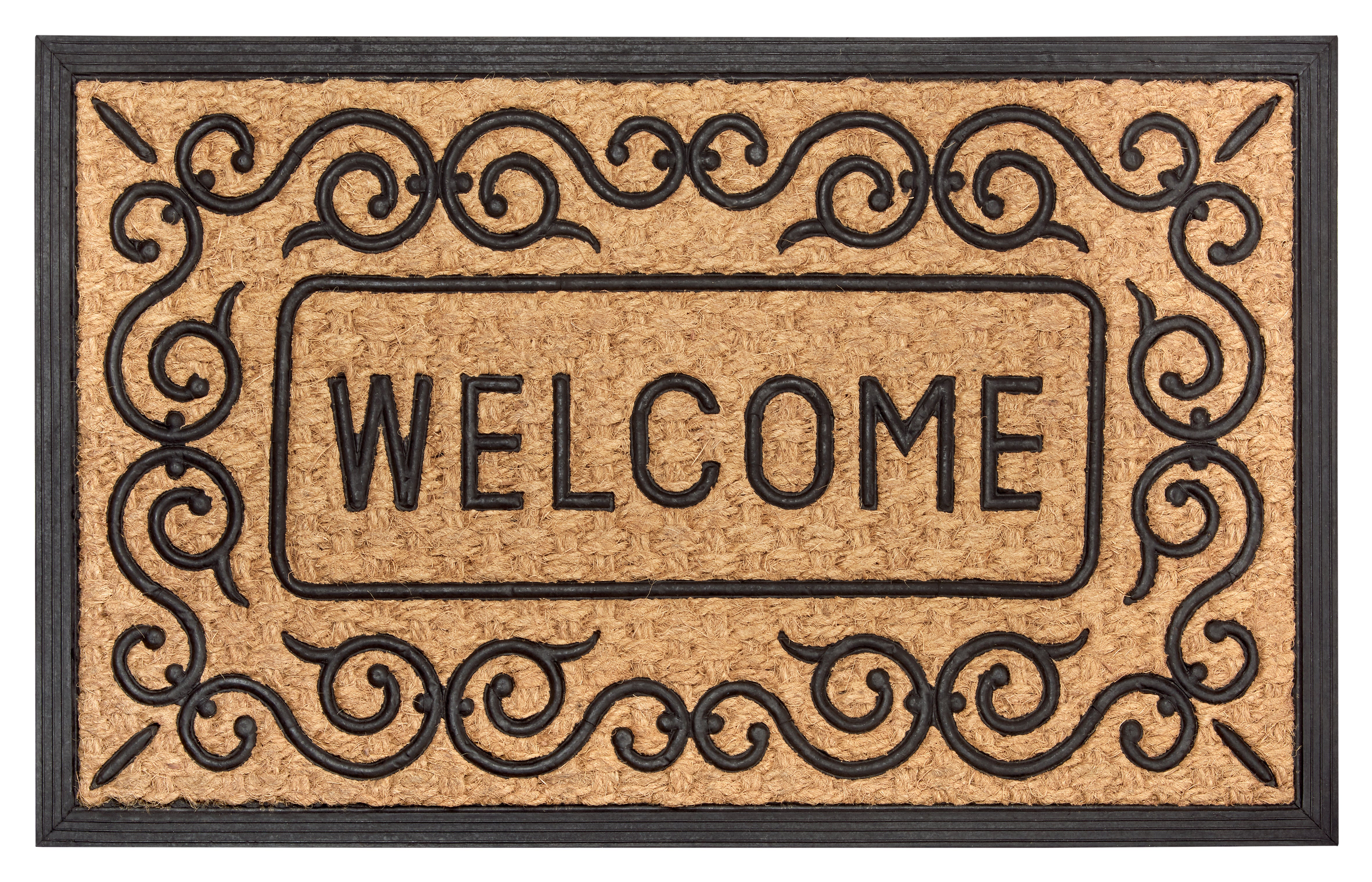 DØRMÅTTE GUMMI-KOKOS - WELCOME FLORAL