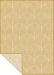 FLADVÆVET VENDBART TÆPPE PANGLI, OCHRE 105849