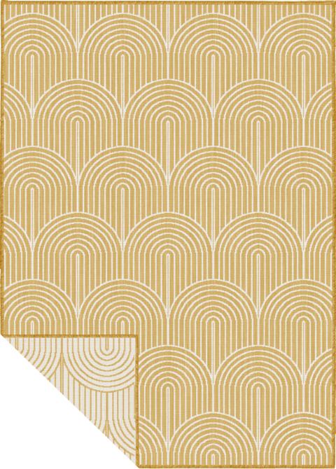 FLADVÆVET VENDBART TÆPPE PANGLI, OCHRE 105849