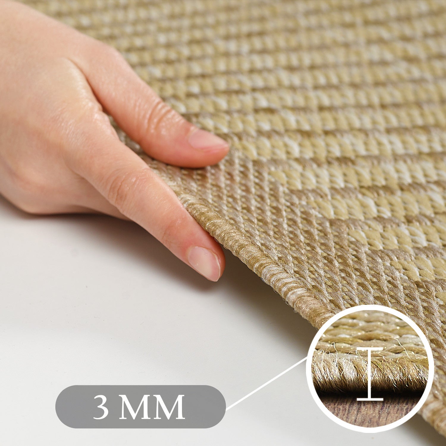 GIZA FLADVÆVET TÆPPE BEIGE- 1410