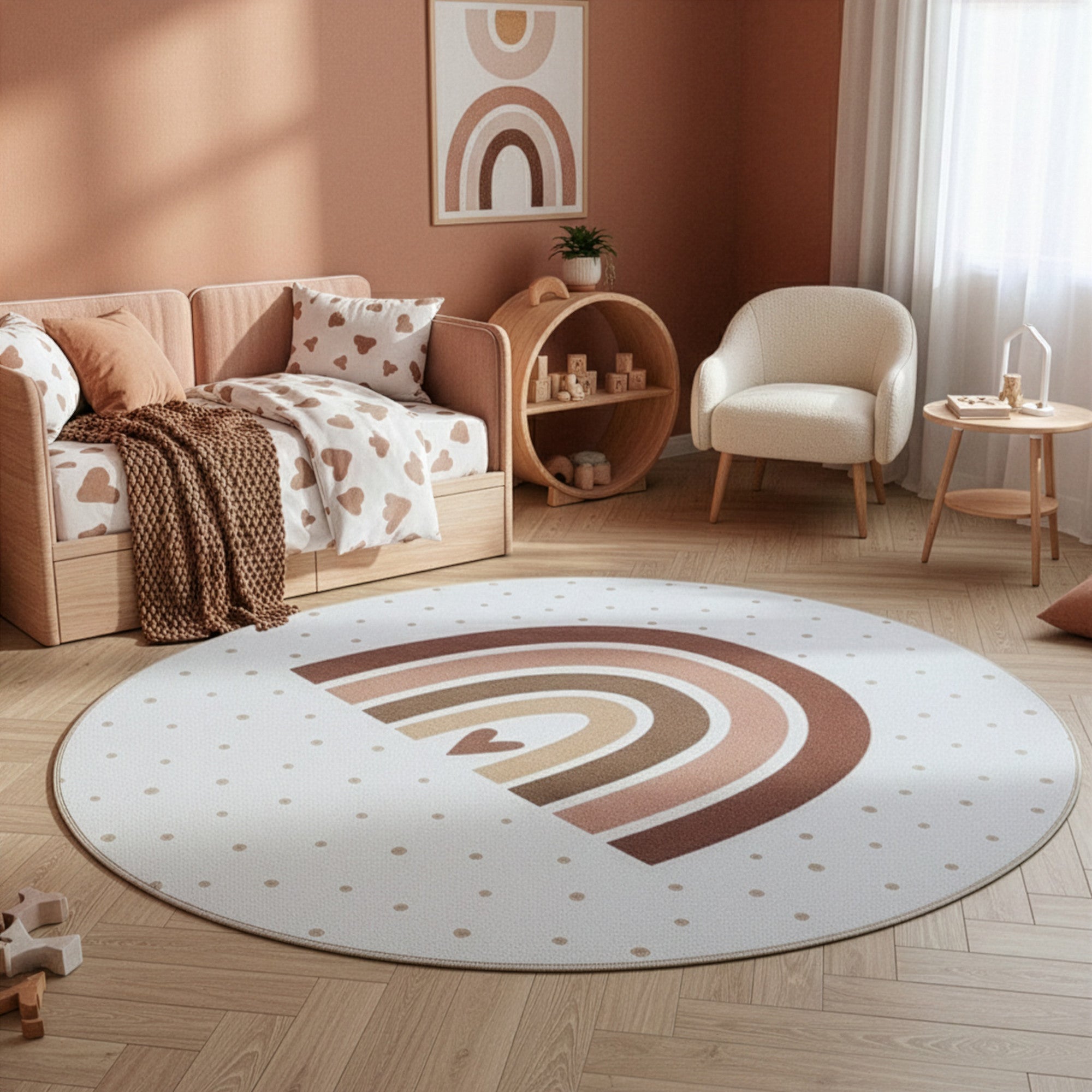 SOFT RAINBOW BØRNETÆPPE, 1132 CREME