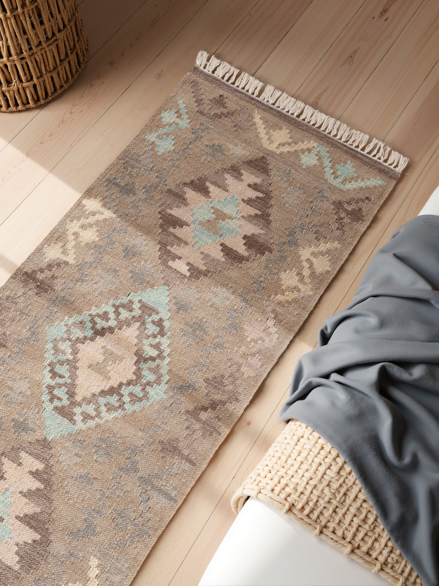 HANSE HOME KAMAL - AFGHANSK KELIM TÆPPE, 106243 LYSEBLÅ