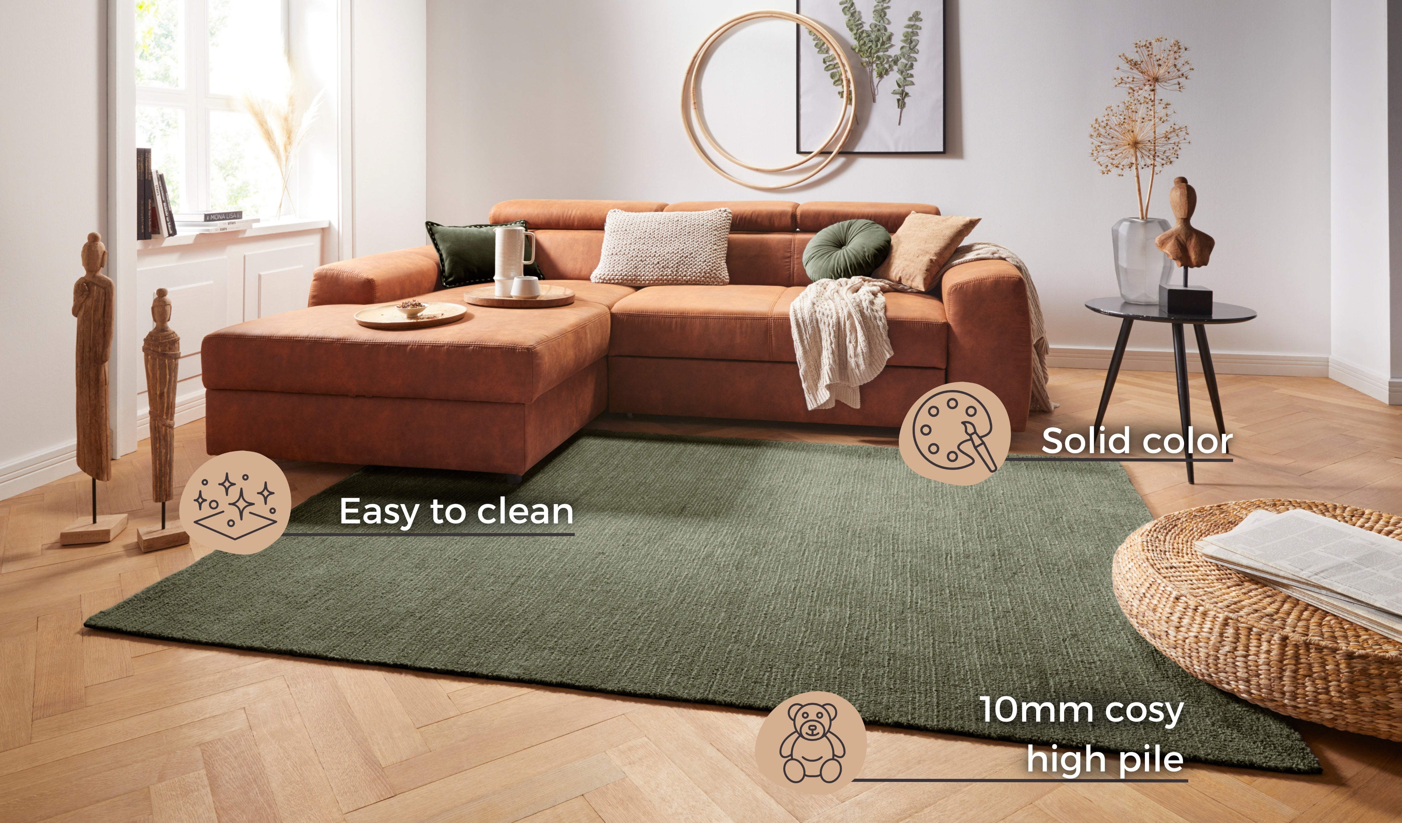 HANSE HOME CLOUD TÆPPE, MOS-GRØN 103931