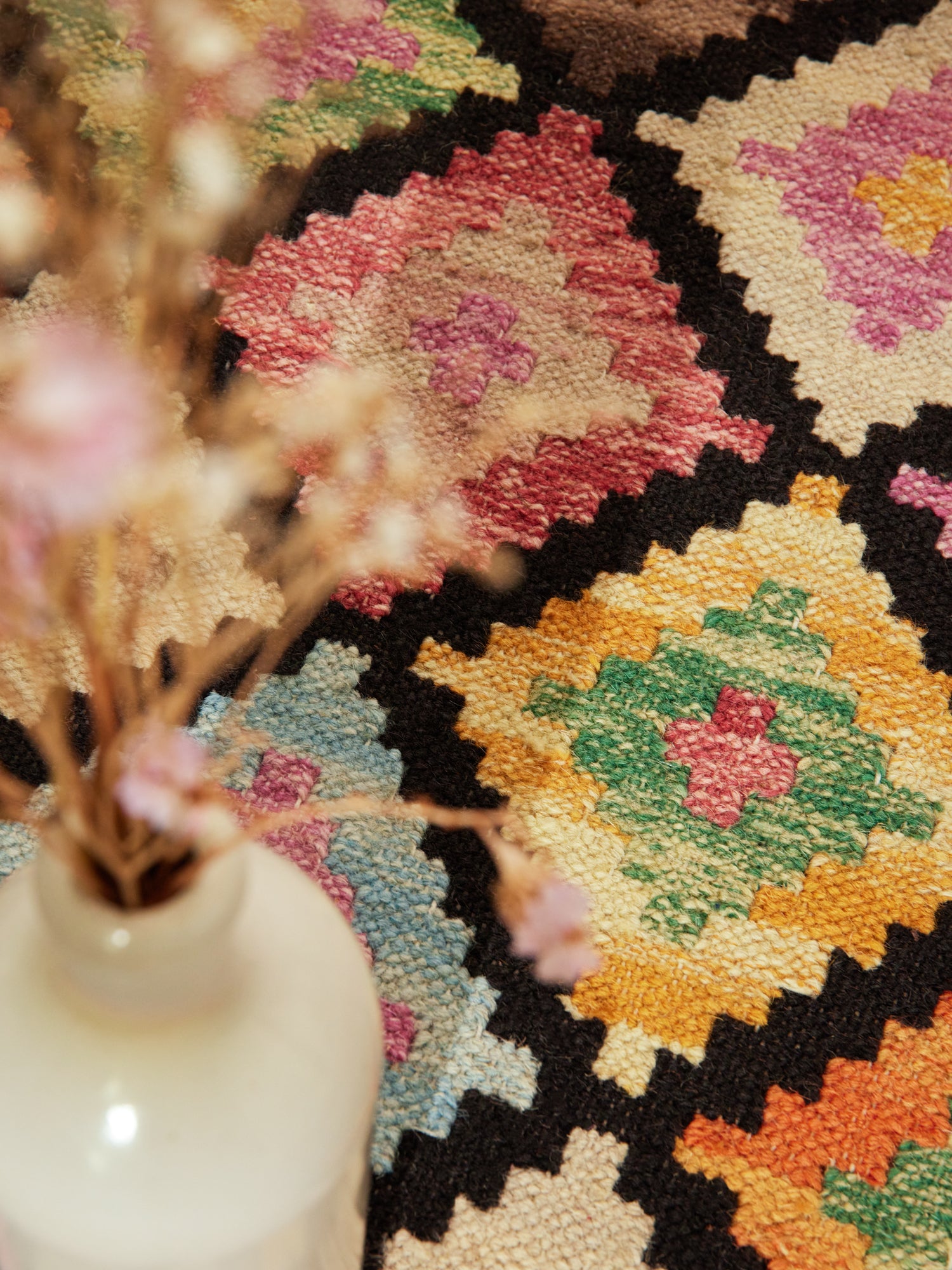 HANSE HOME KAMAL - AFGHANSK KELIM TÆPPE, 106239 SORT-MULTI