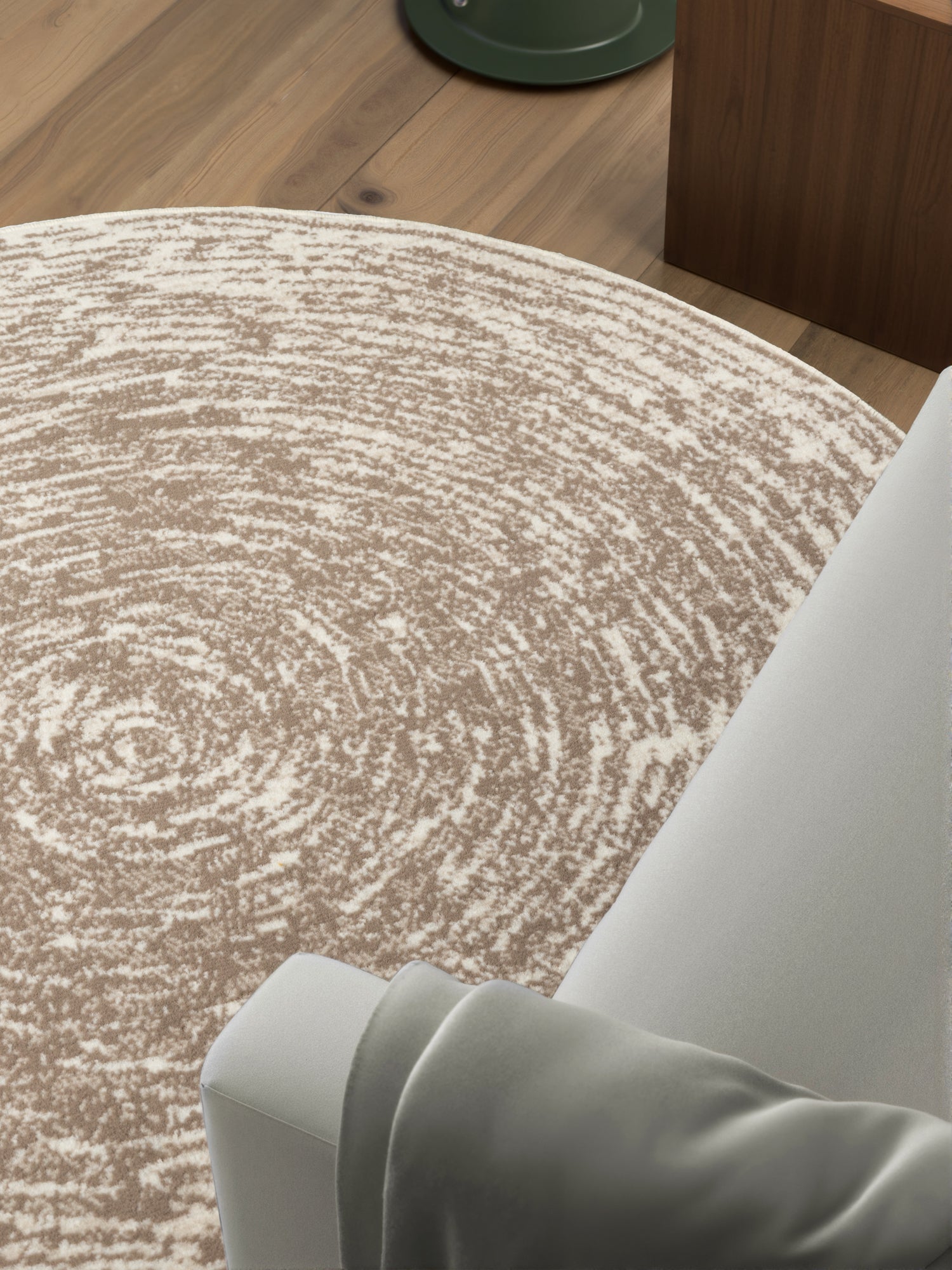 FLORIA TÆPPE RUNDT - CREME-BEIGE 106258