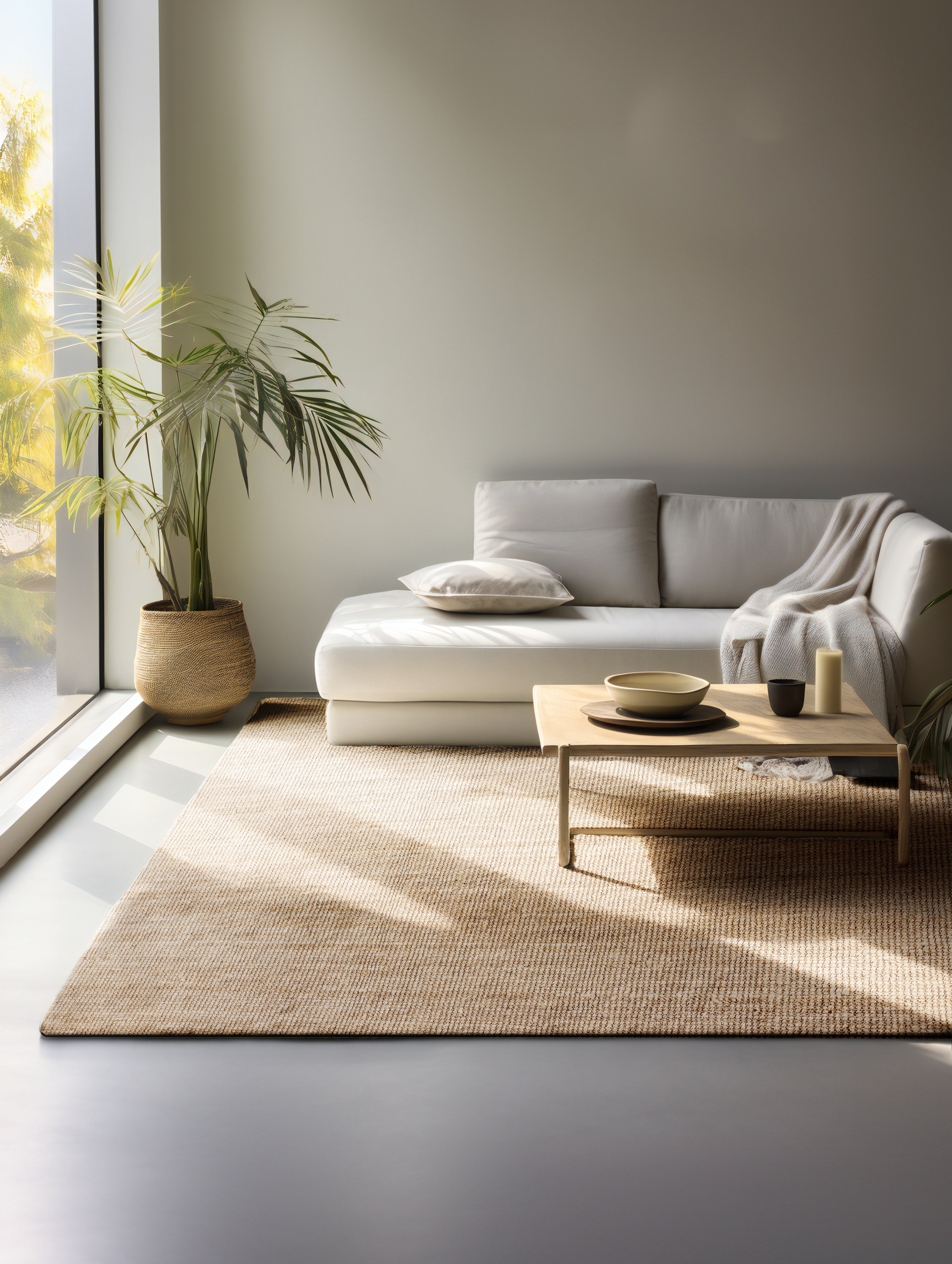 BOUCLE JUTE TÆPPE, NATURLIG GYLDEN - 105974