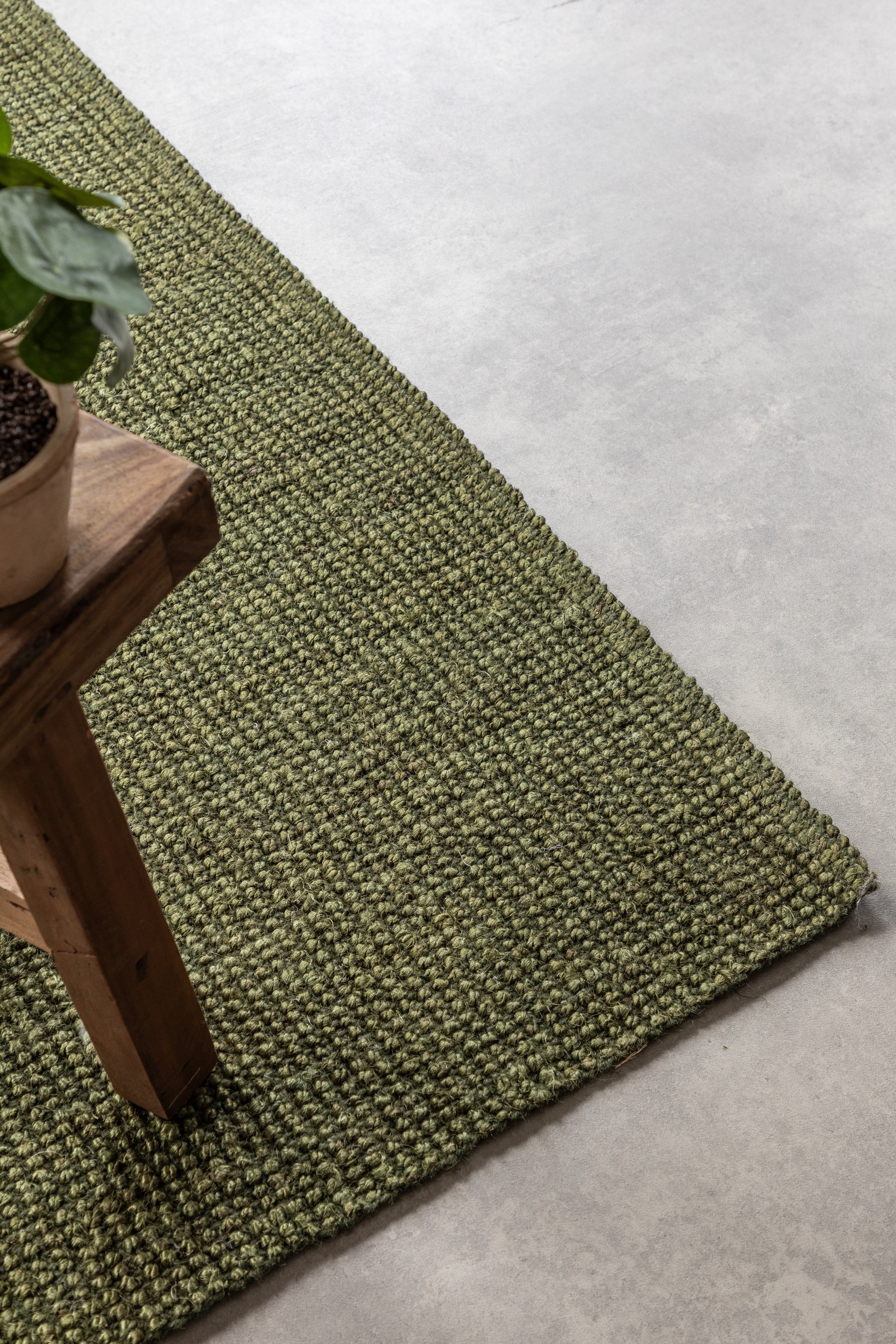BOUCLE JUTE TÆPPE, JUNGLE GRØN - 105977