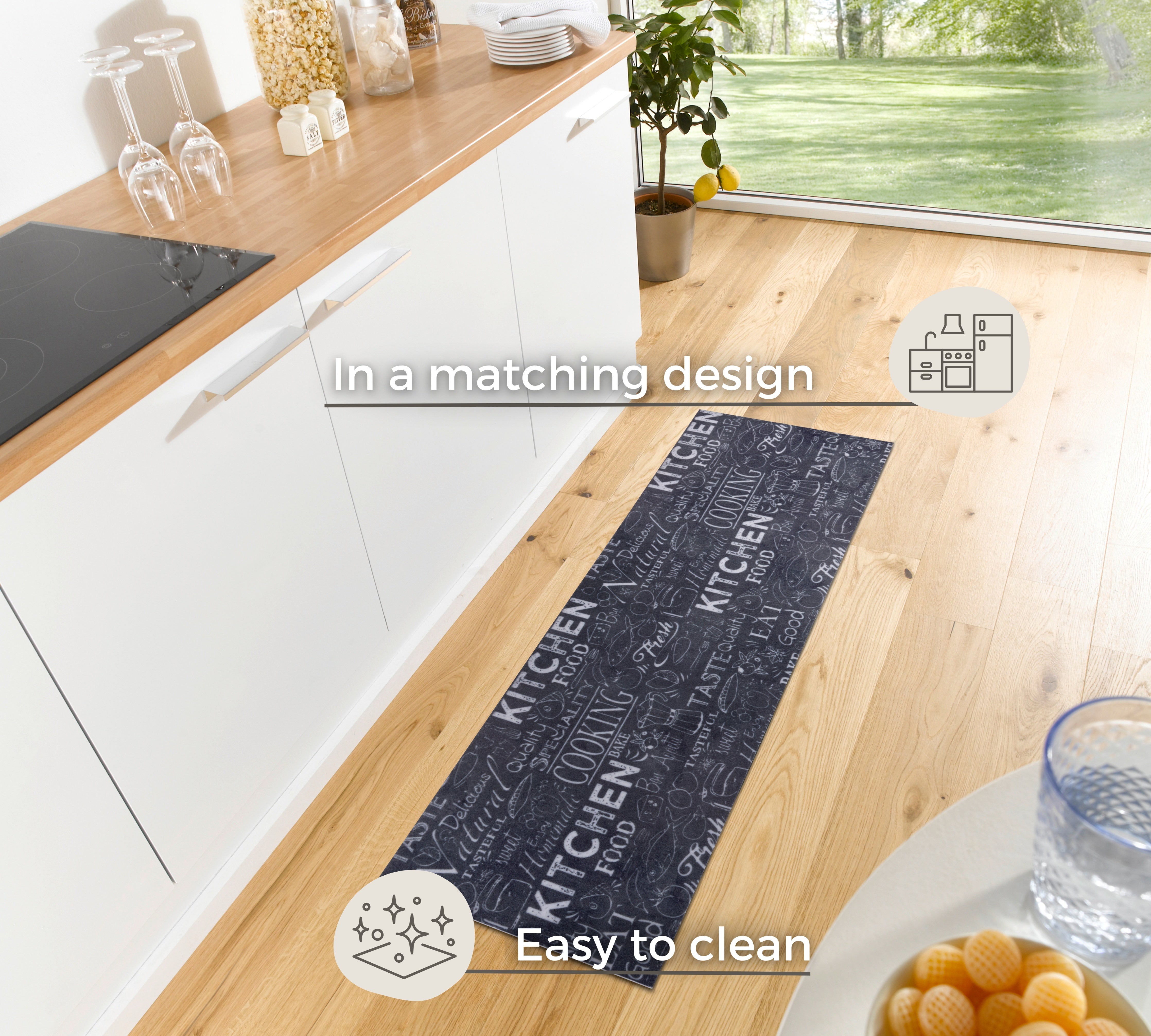 HANSE HOME COOK&CLEAN KØKKEN TAVLE KØKKENTÆPPE 105731, STR. 50x150 CM