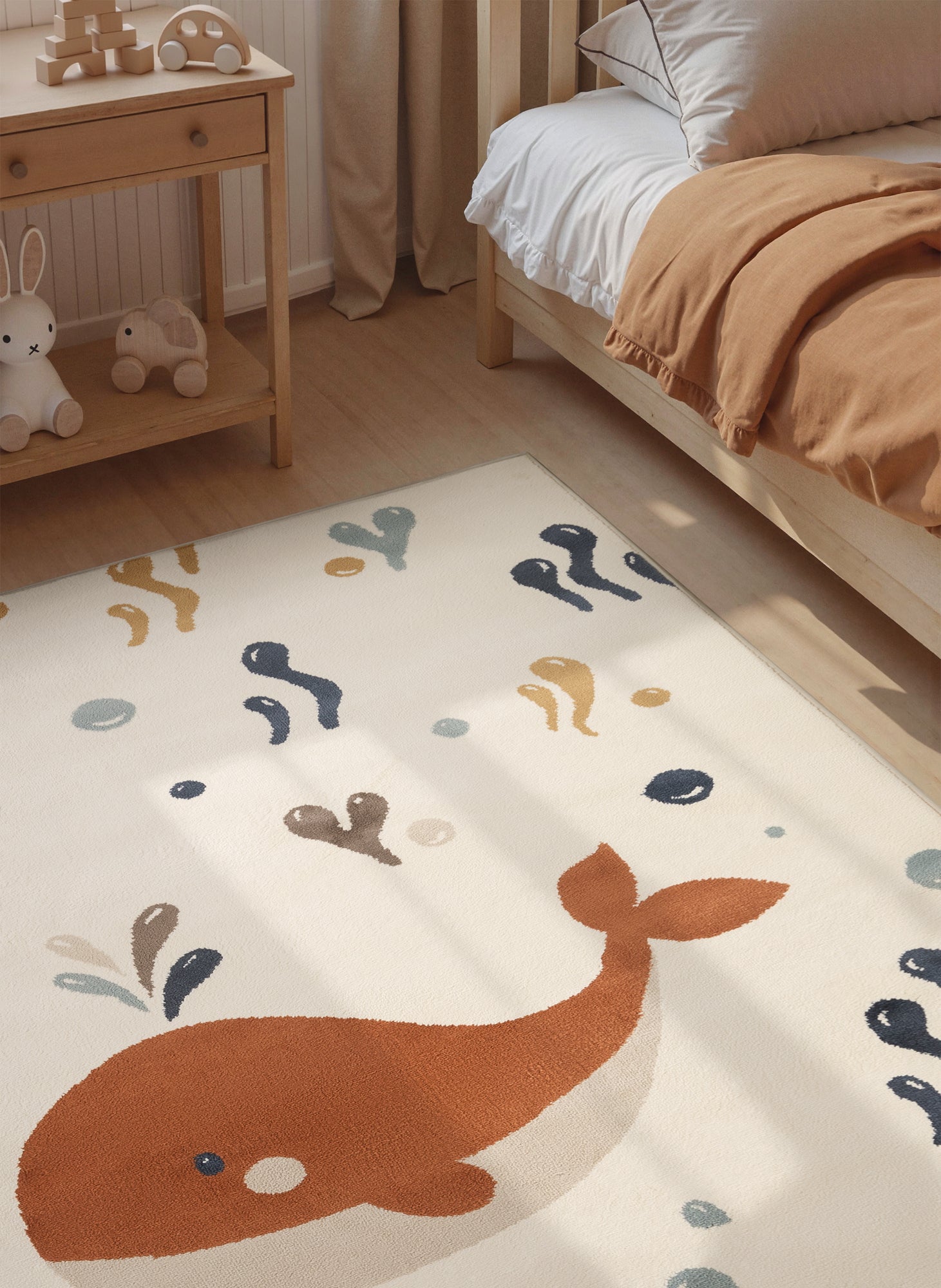 EVENTYR BØRNETÆPPE MOBY, CREME MULTI