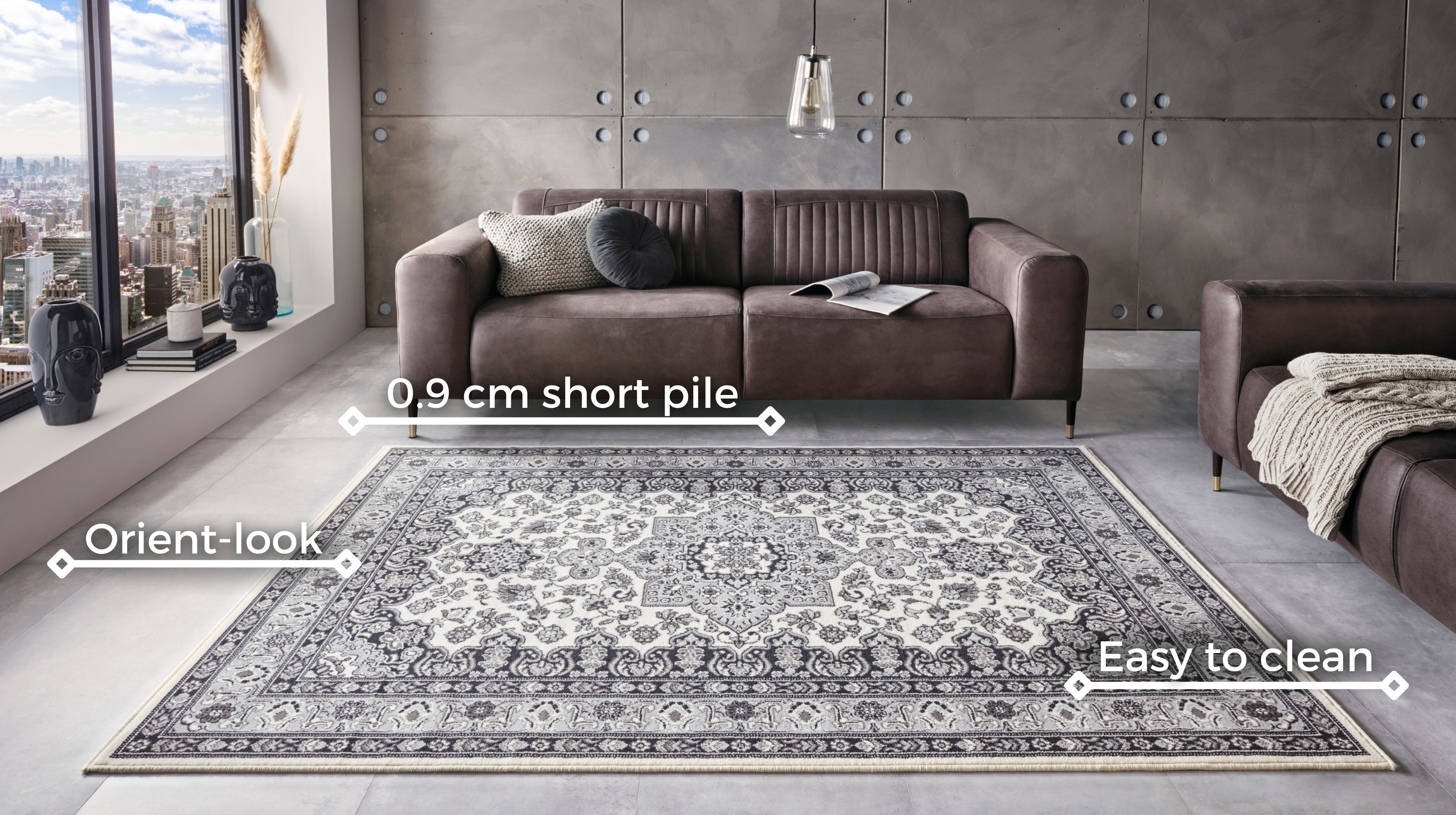 HANSE HOME MIRKAN TÆPPE, CREME-GRÅ 104107