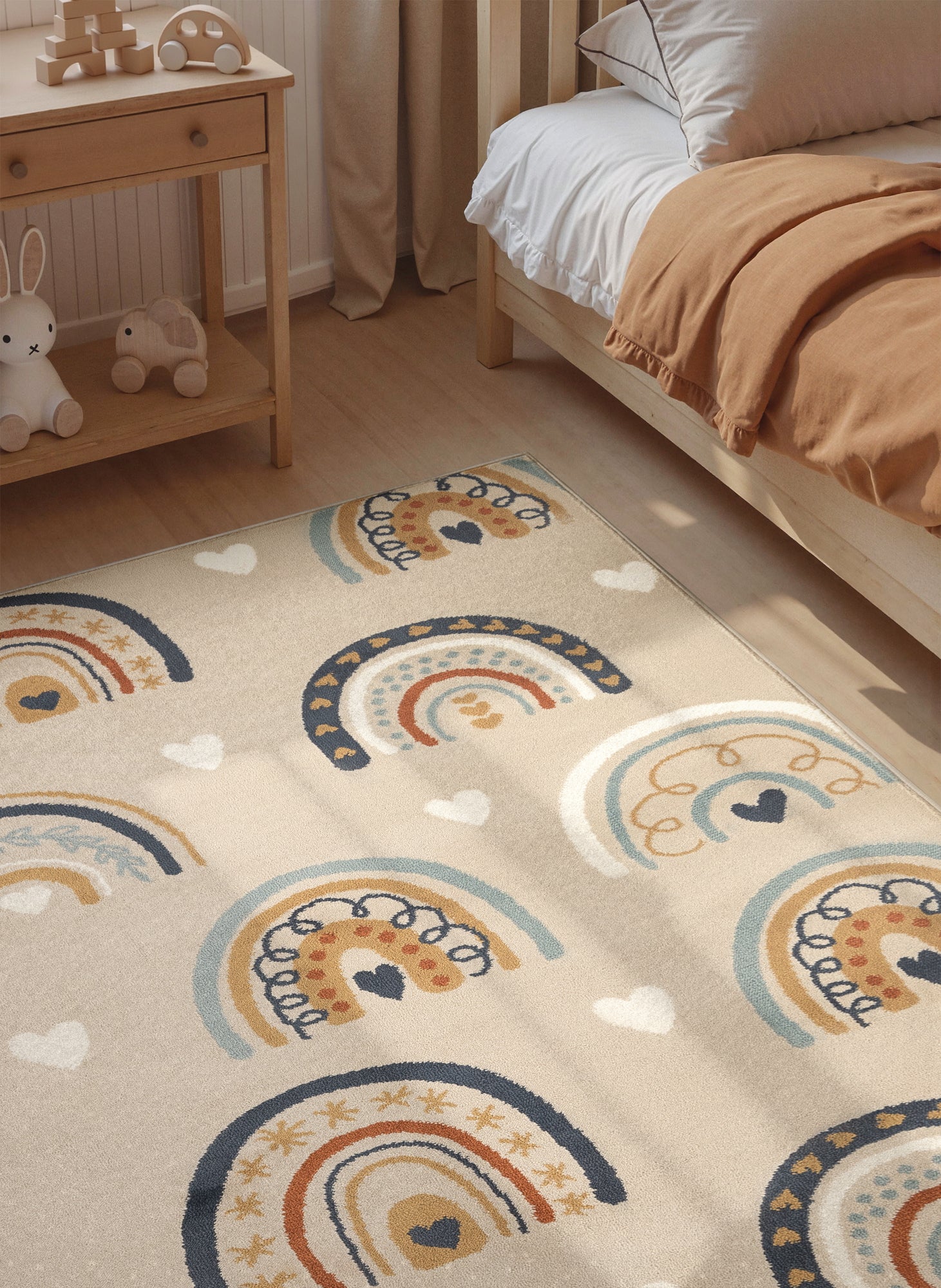 EVENTYR BØRNETÆPPE BOWIE, BEIGE MULTI