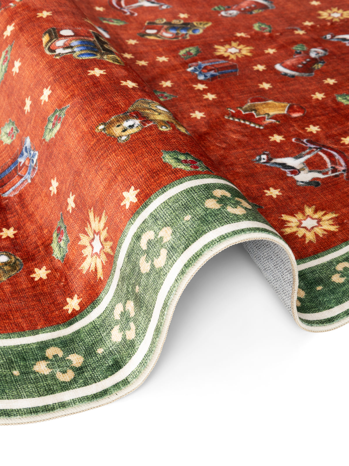 VILLEROY & BOCH TOY'S DELIGHT DESIGN RUNDT TÆPPE NOSTALGIC NOEL RØD GRØN