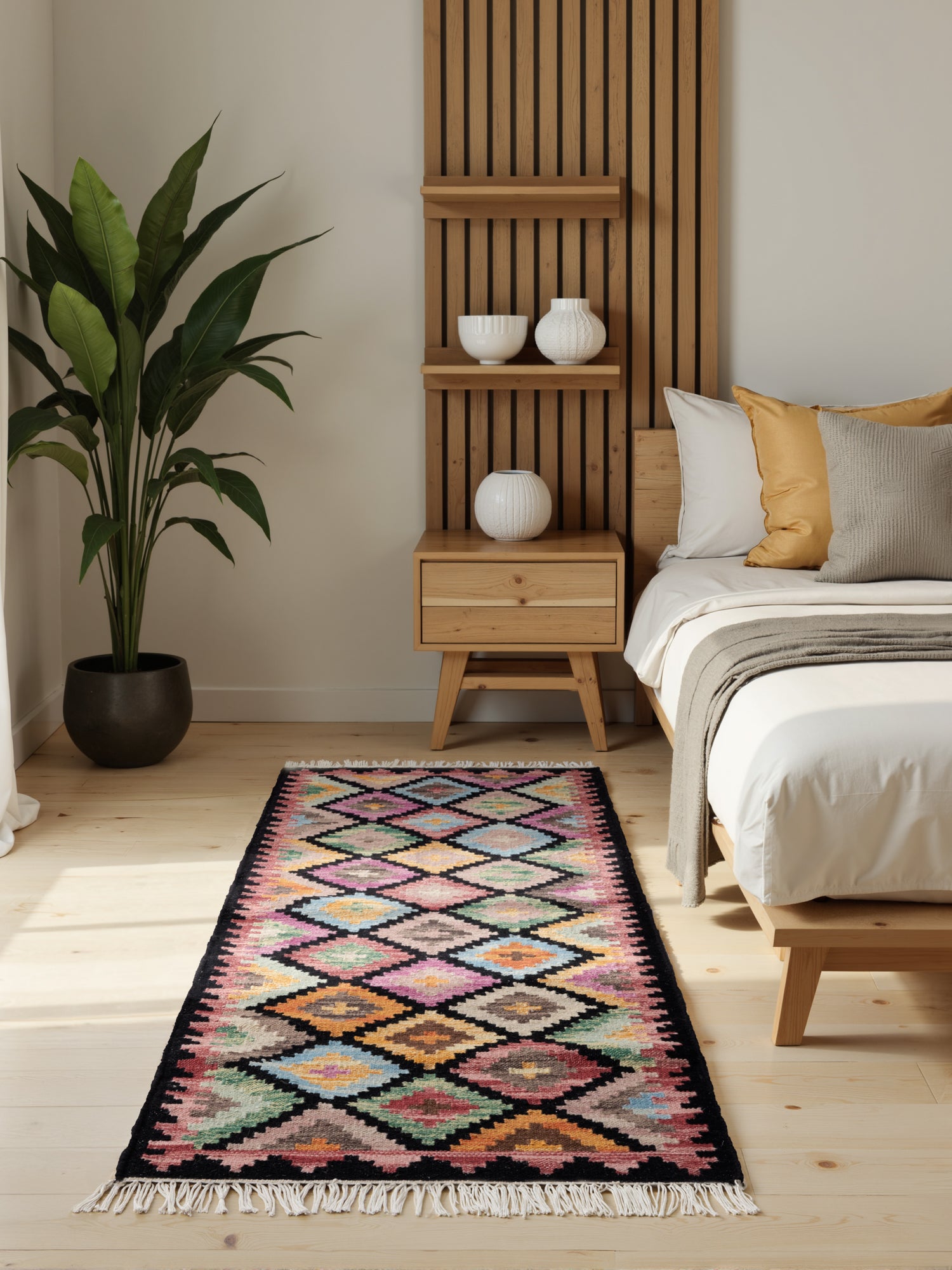 HANSE HOME KAMAL - AFGHANSK KELIM TÆPPE, 106239 SORT-MULTI
