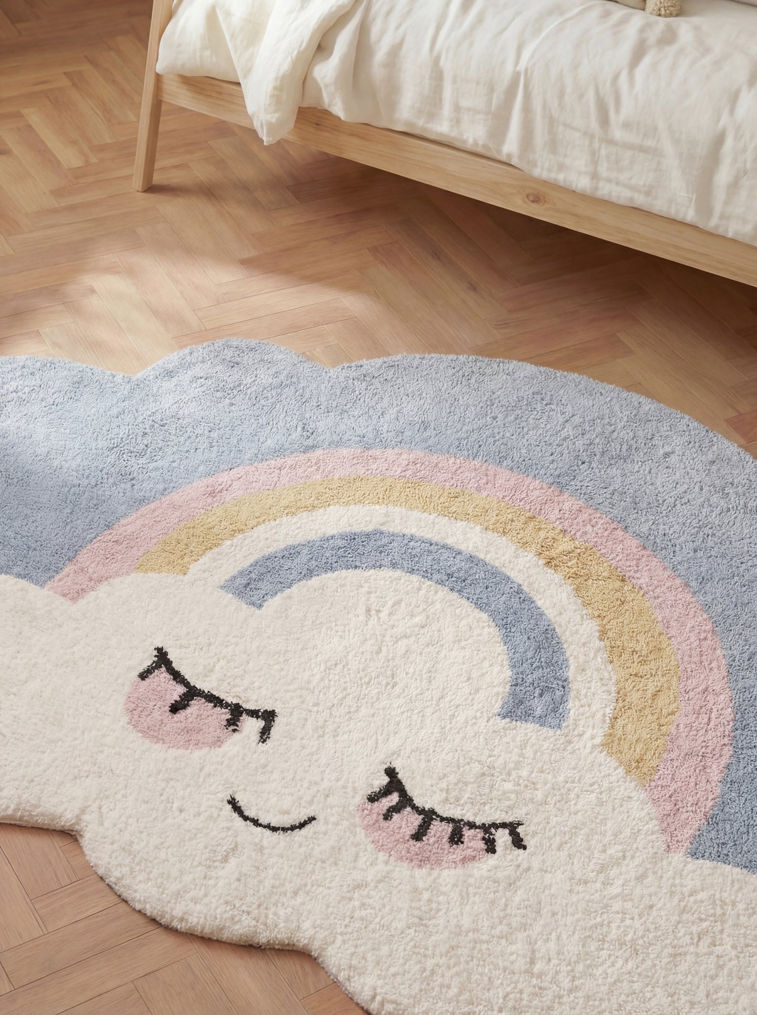 SNUGGLE BØRNETÆPPE, NAPPI CREME MULTI