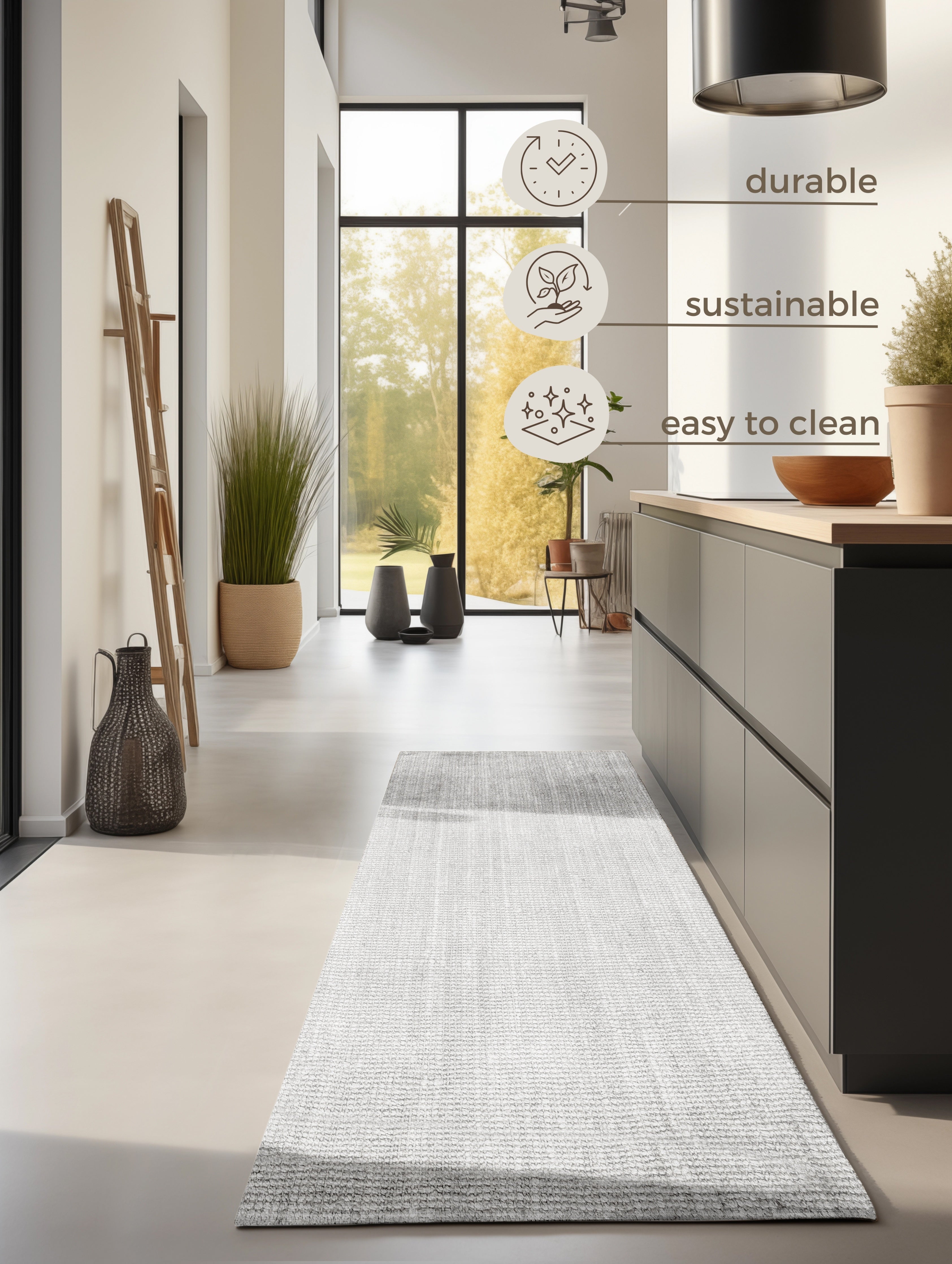 BOUCLE JUTE TÆPPE JAIPUR, HVID
