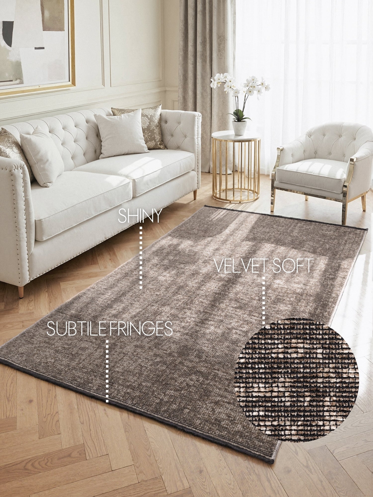 PRISMA KORTLUVET TÆPPE, BEIGE 106312