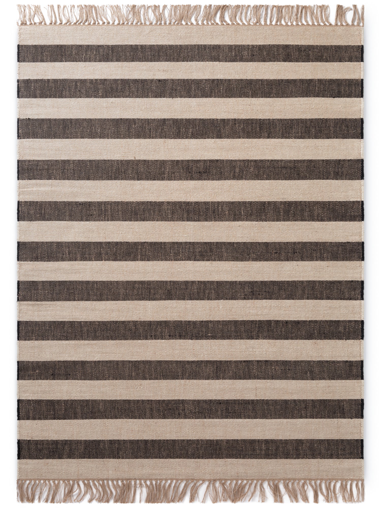 HANDLOOM JUTE TÆPPE PLAYA, NATURLIG HVID-SORT