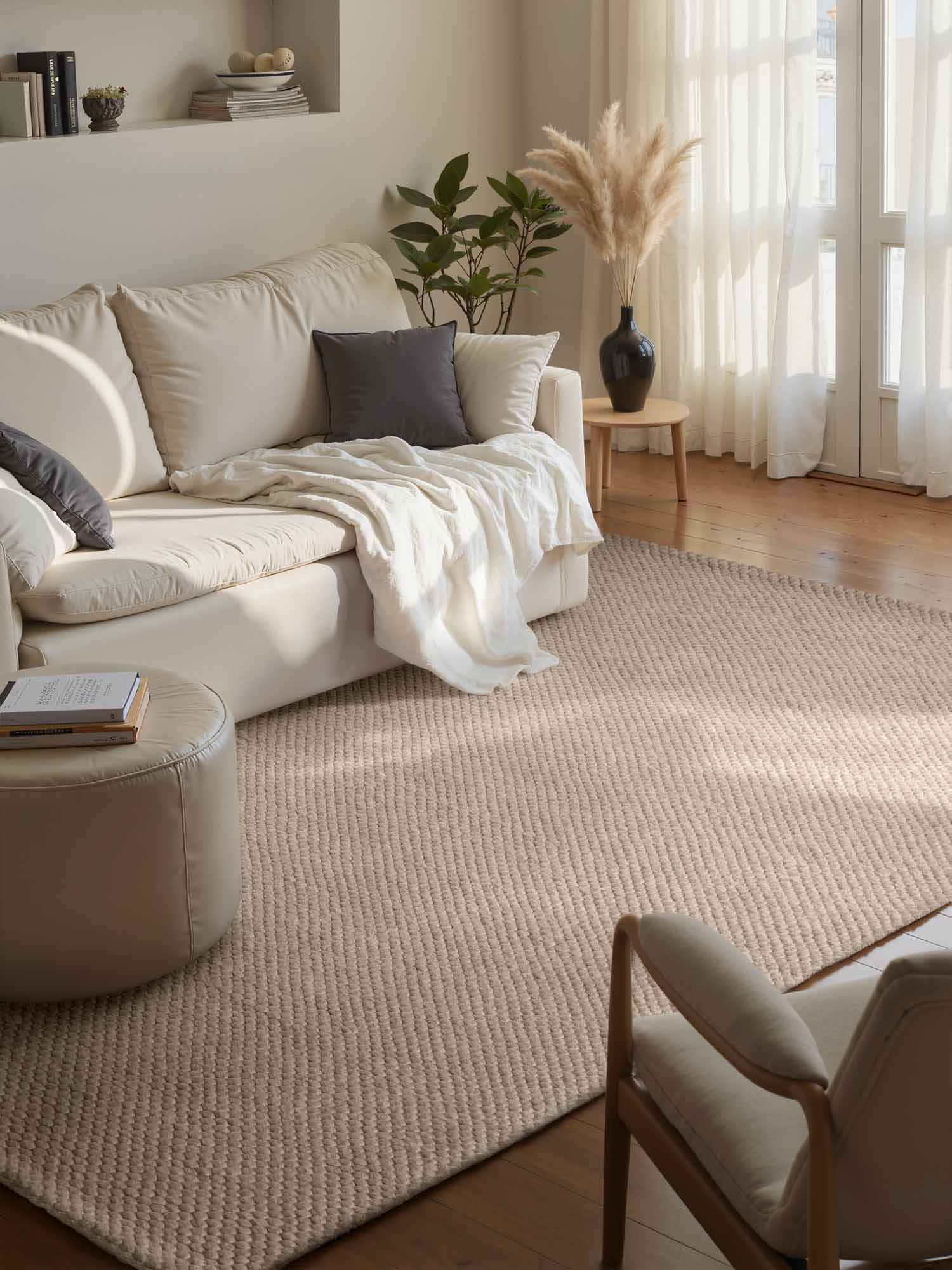 ELLE DECORATION LYON ULDTÆPPE, BEANS NATURLIG BEIGE