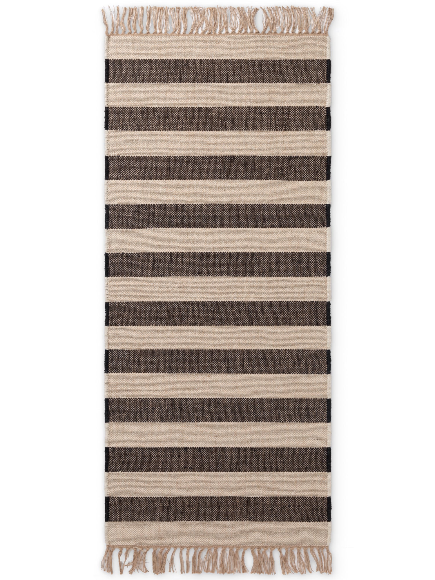 HANDLOOM JUTE TÆPPE PLAYA, NATURLIG HVID-SORT
