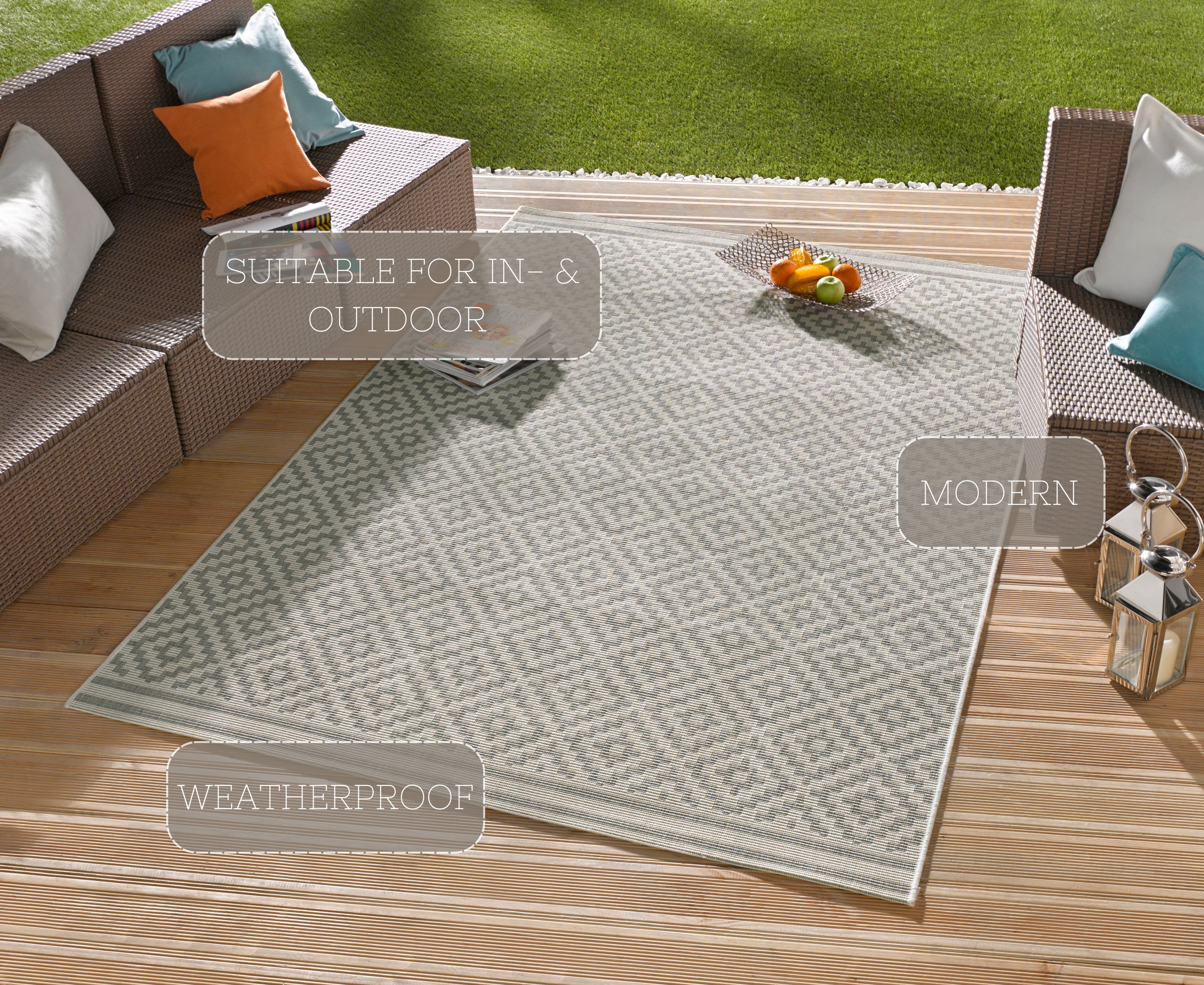 HANSE HOME MEADOW TÆPPE, GRÅ-CREME 102467