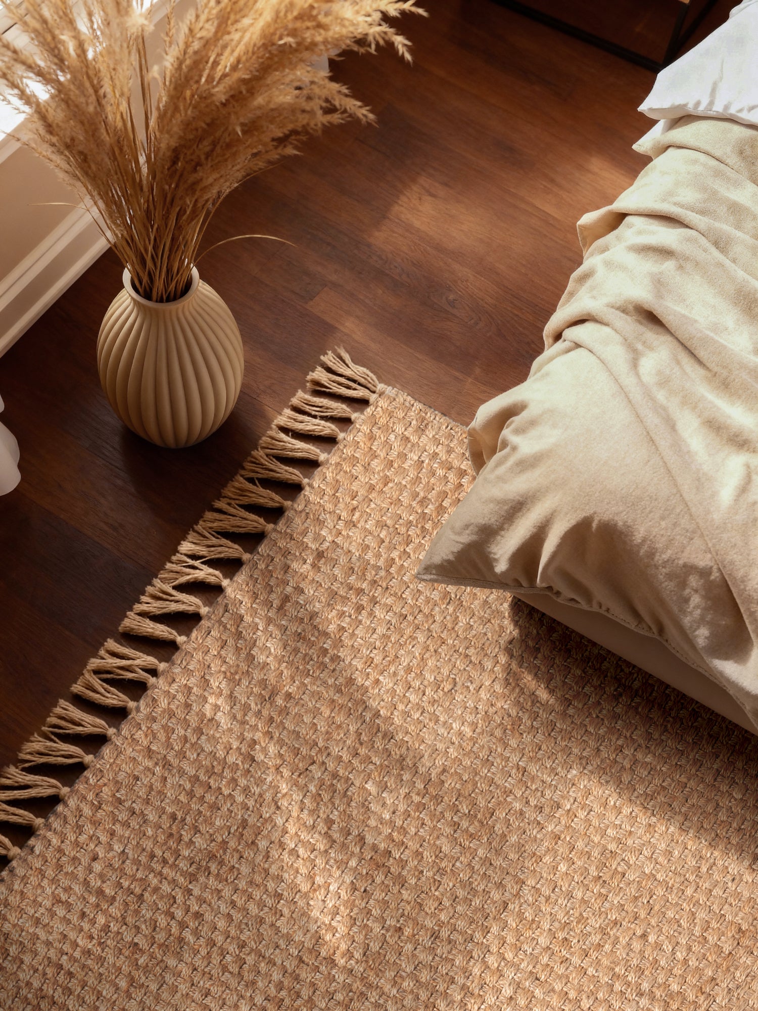 HANDLOOM JUTE TÆPPE FJORD, NATURLIG GYLDEN