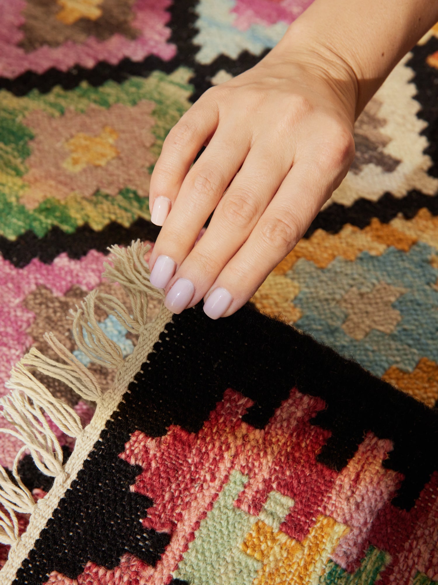 HANSE HOME KAMAL - AFGHANSK KELIM TÆPPE, 106239 SORT-MULTI