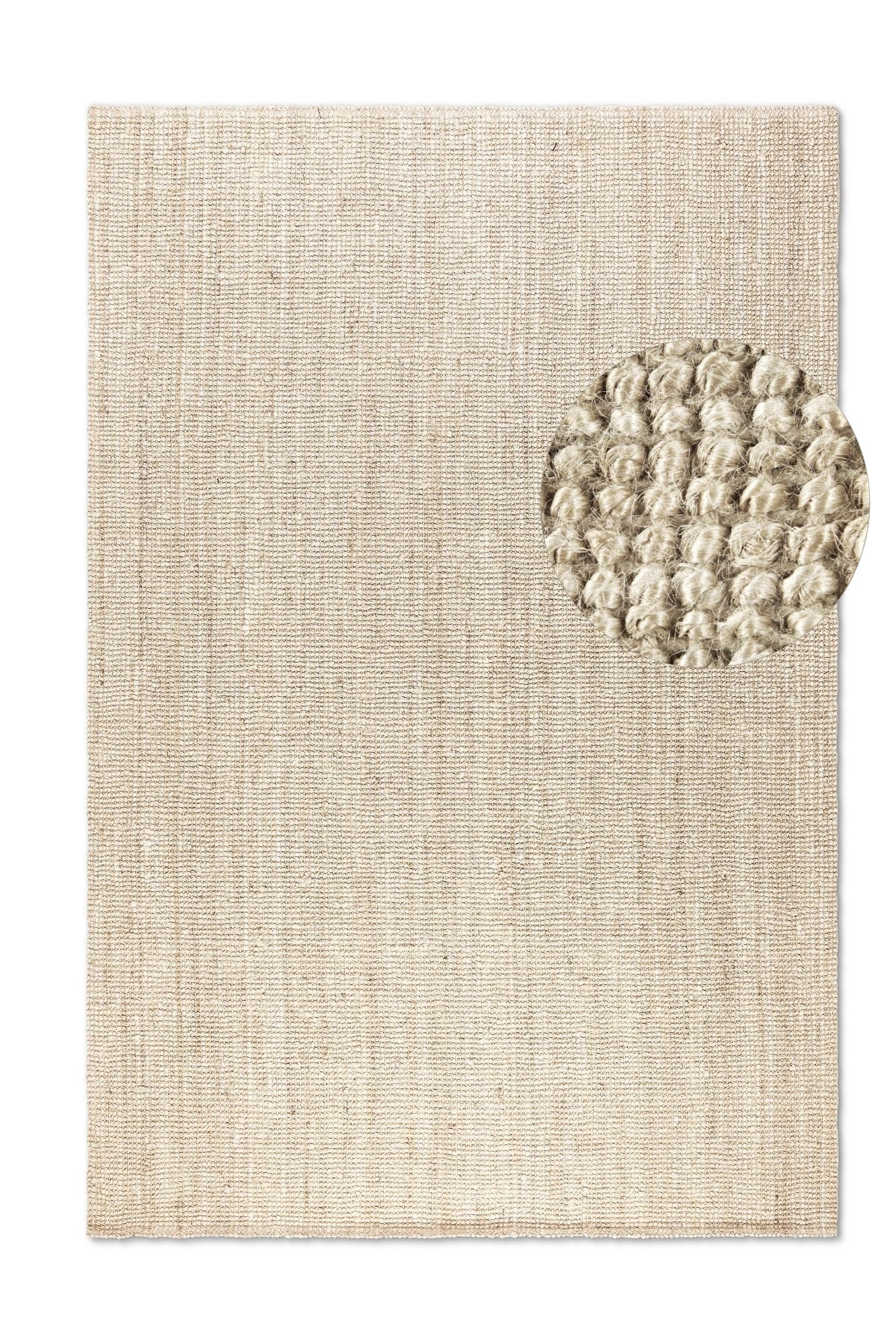 BOUCLE JUTE TÆPPE, ELFENBEN HVID - 105973