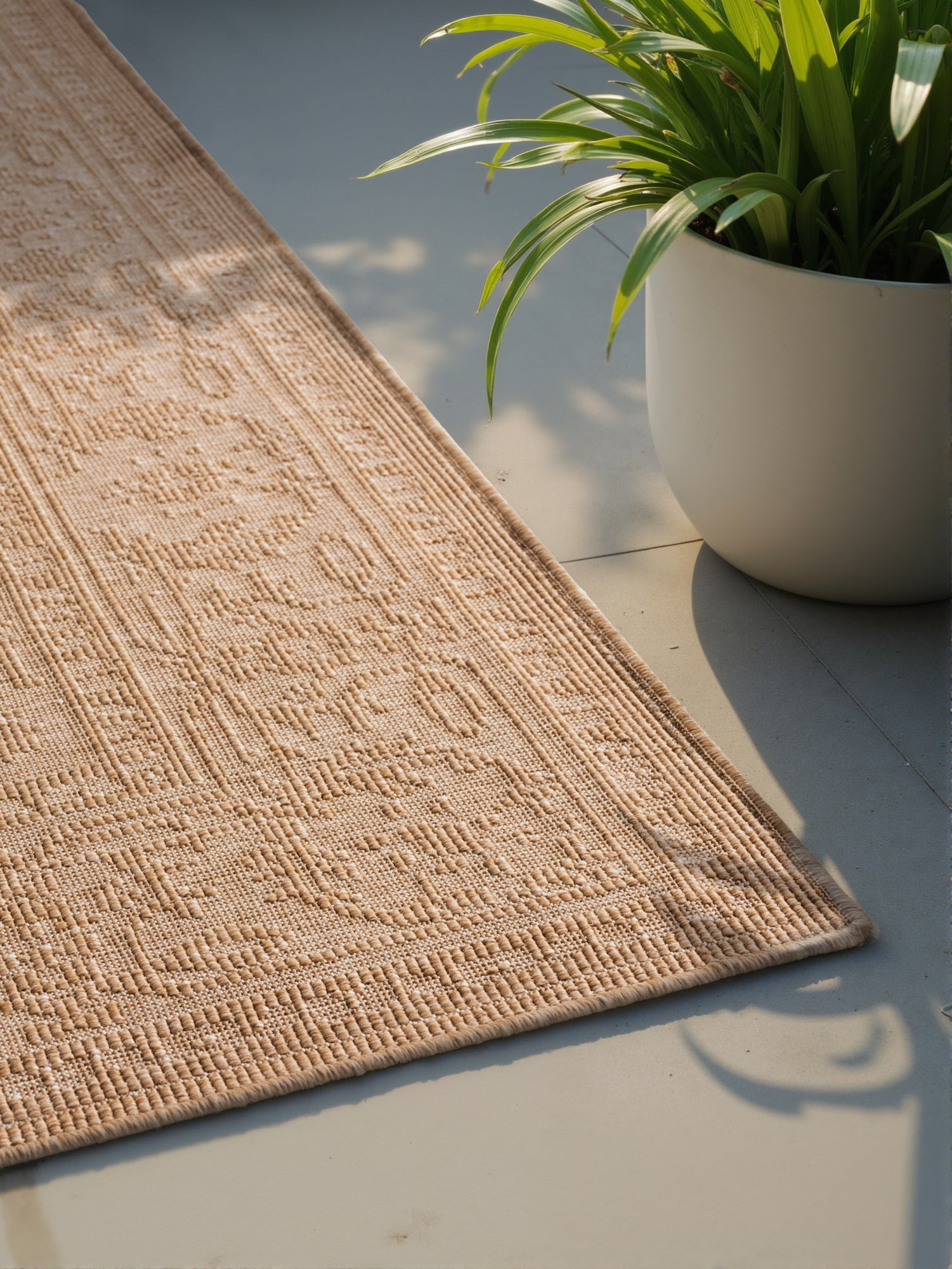 HANSE HOME DUORO - VENDBART UDENDØRS TÆPPE, JUTE-HVID 106250
