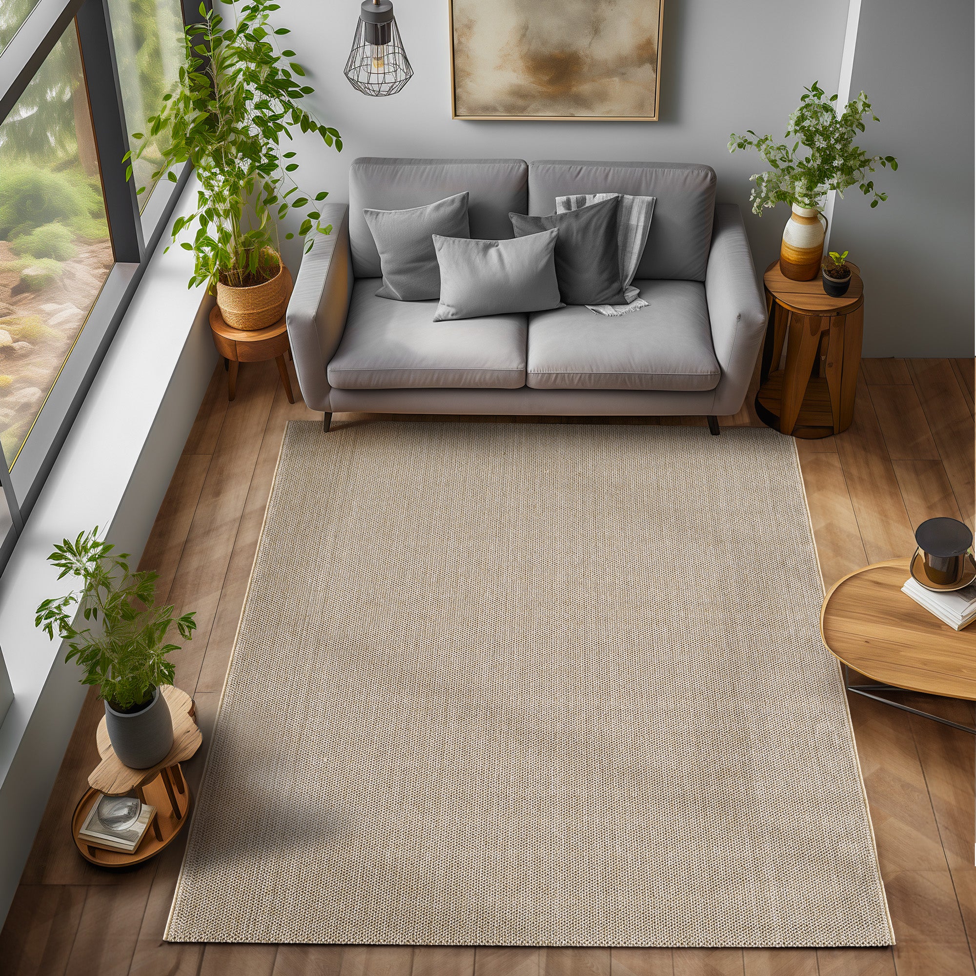FLADVÆVET TÆPPE LONNIE, 4300 BEIGE