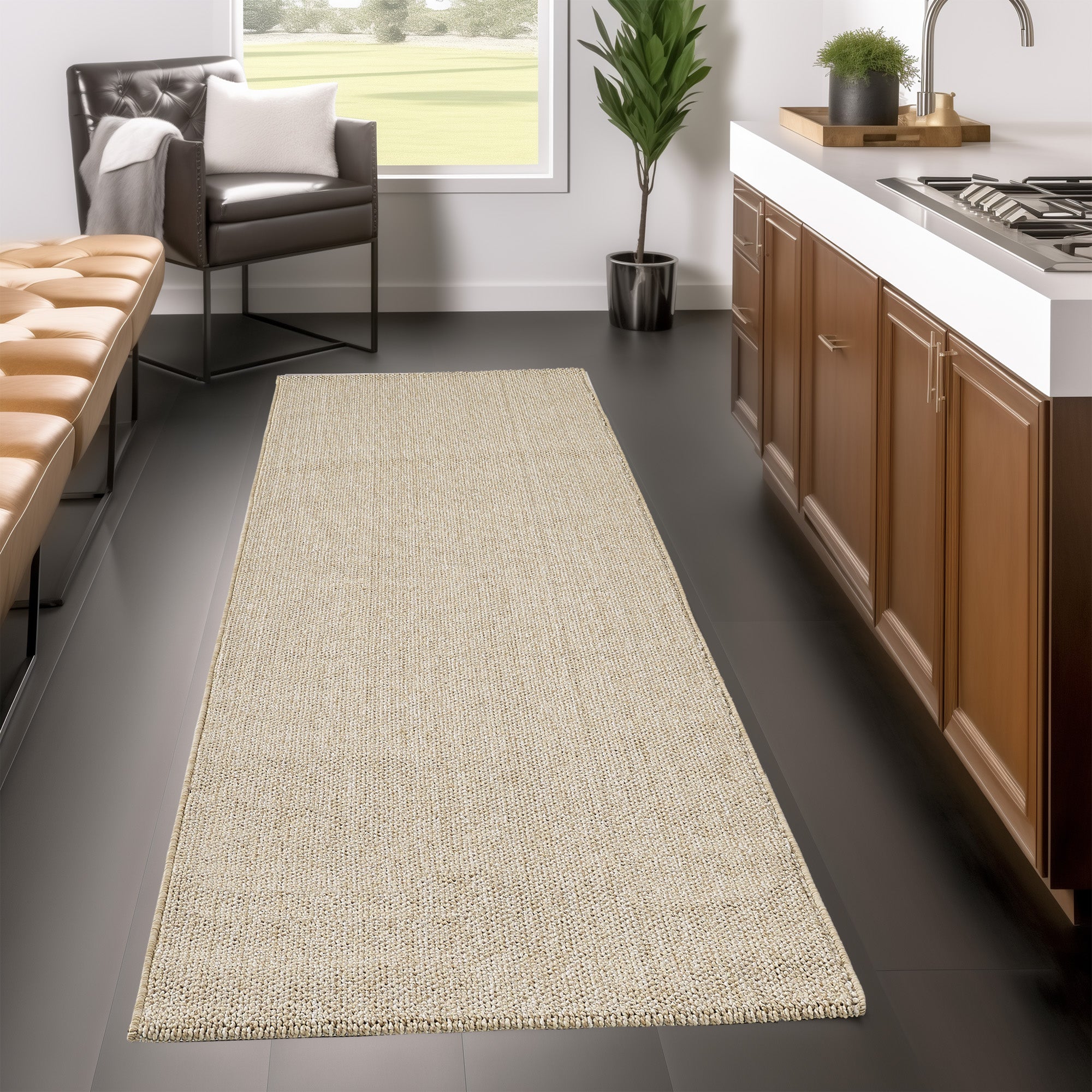 FLADVÆVET TÆPPE LONNIE, 4300 BEIGE
