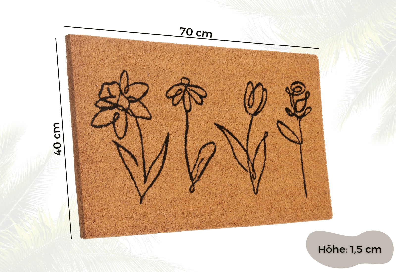 DØRMÅTTE KOKOS -  ENKLE BLOMSTER 106202