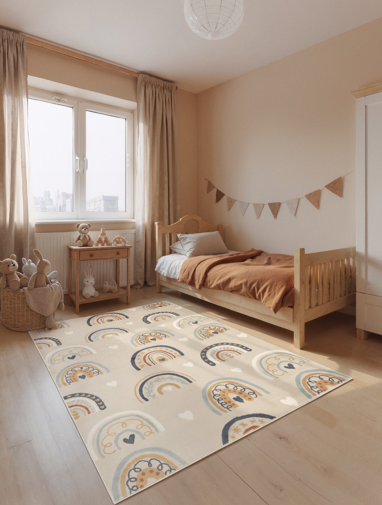 EVENTYR BØRNETÆPPE BOWIE, BEIGE MULTI