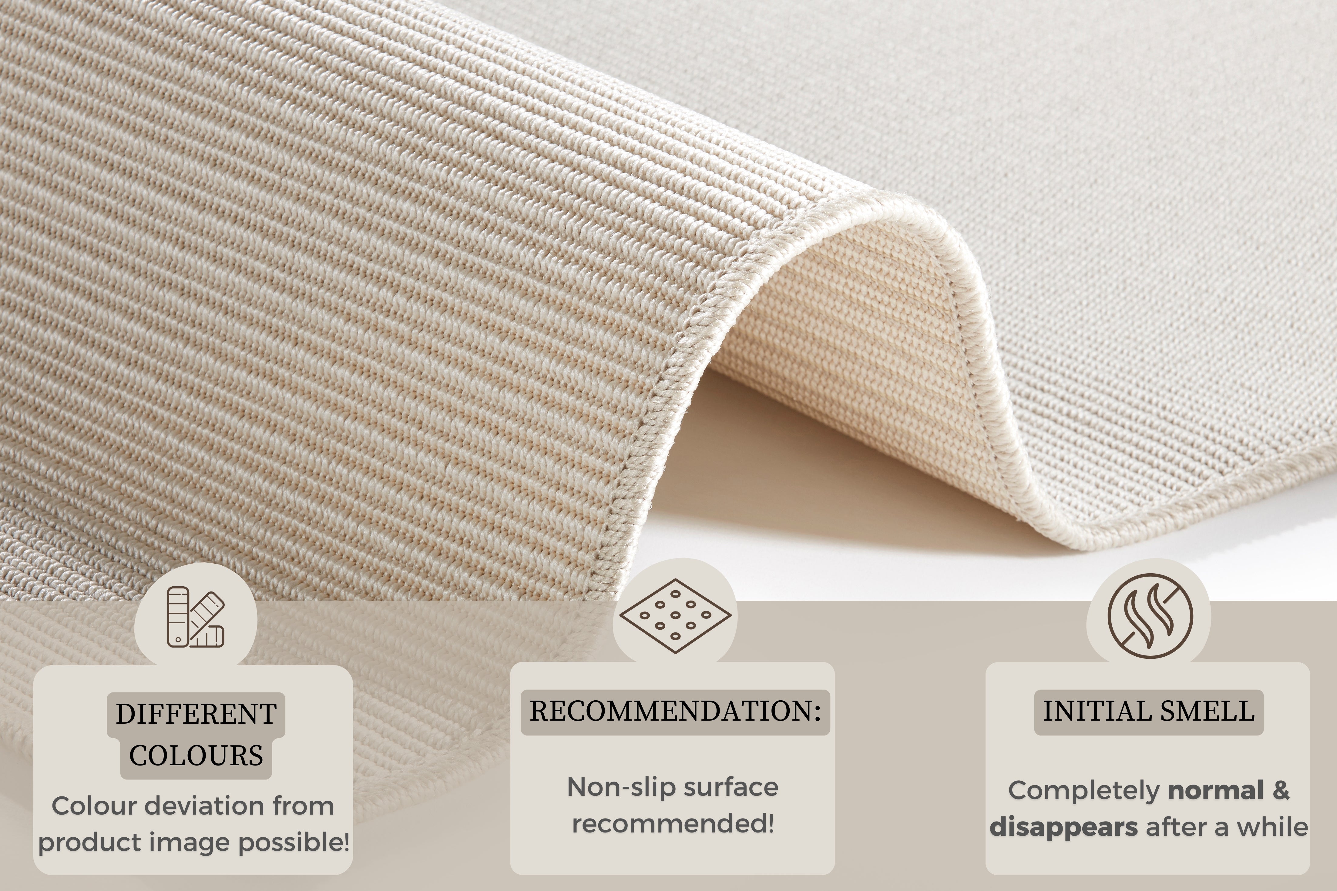 HANSE HOME TÆPPELØBER NATURE, CREME HVID 103531