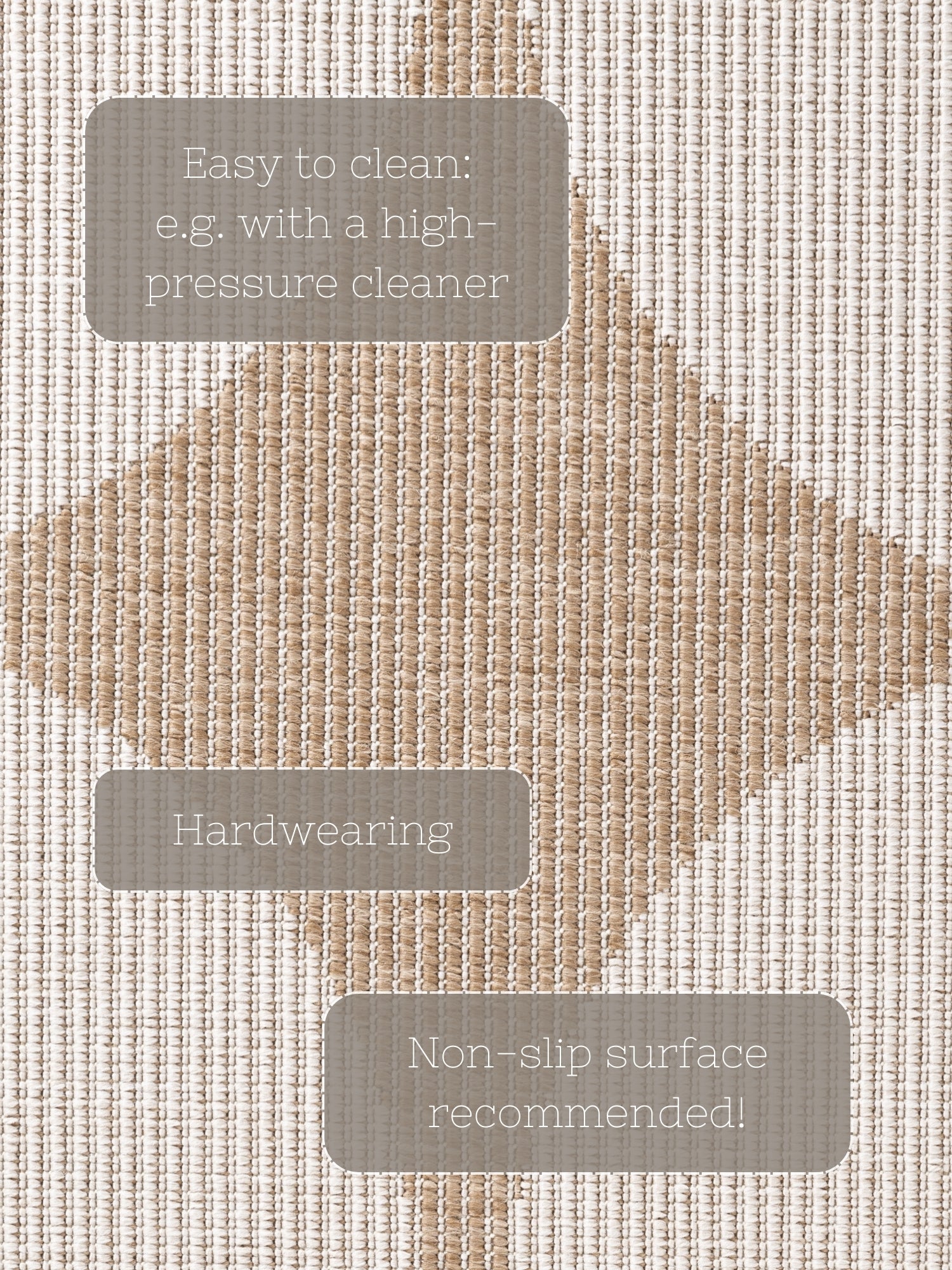 HANSE HOME DUORO - VENDBART UDENDØRS TÆPPE, JUTE-HVID 106245