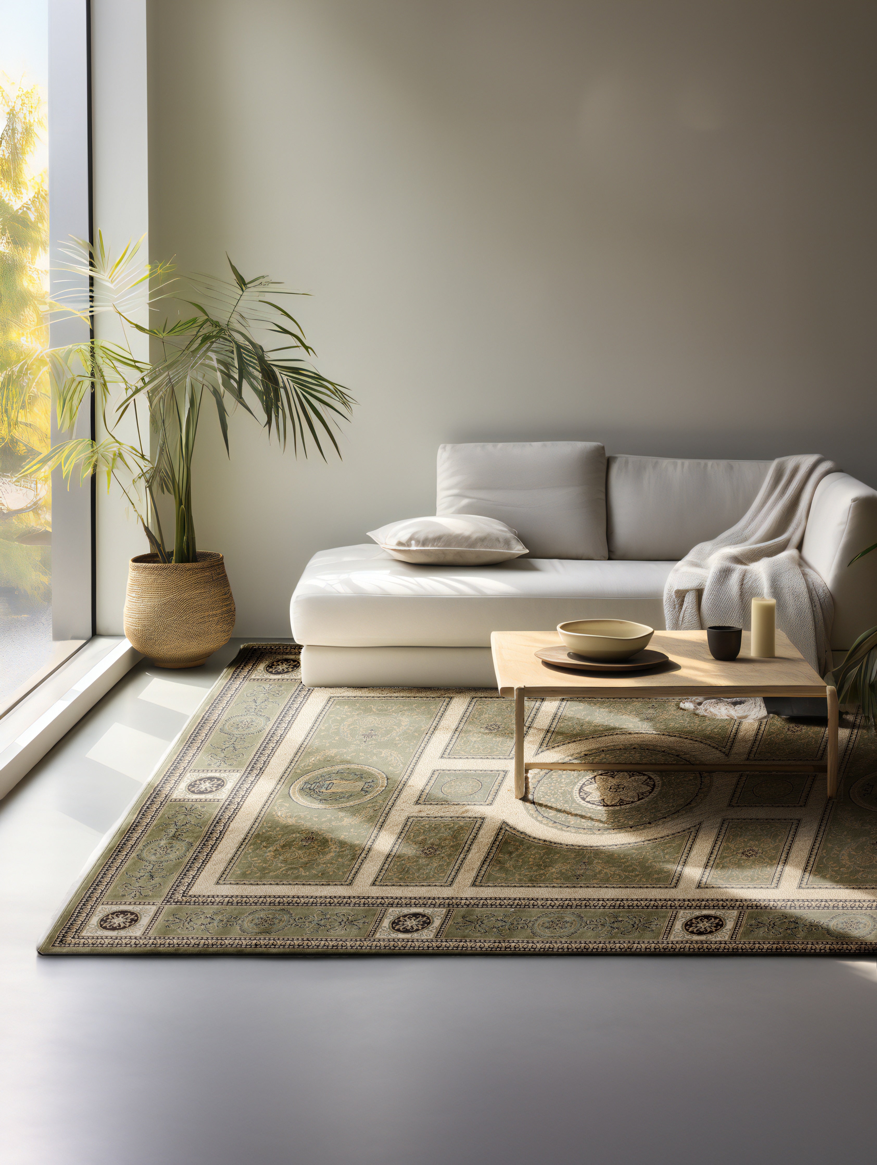 HANSE HOME HERAT - ORIENTALSK TÆPPE, OLIVEN-GRØN-CREME - 105991
